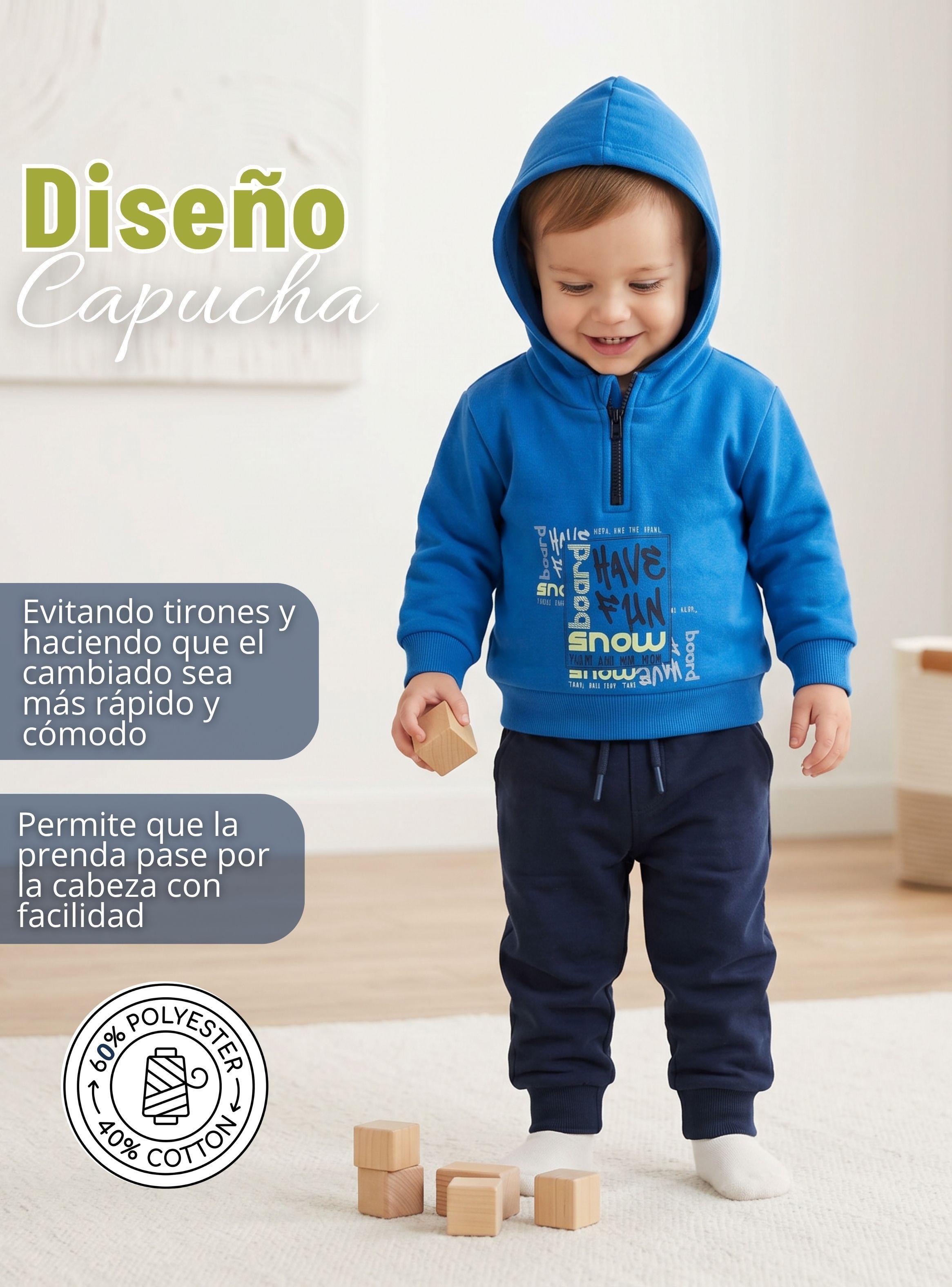Conjunto Buzo Polerón 2 Piezas Tedmimak Fun Blue Bebé Niño-7