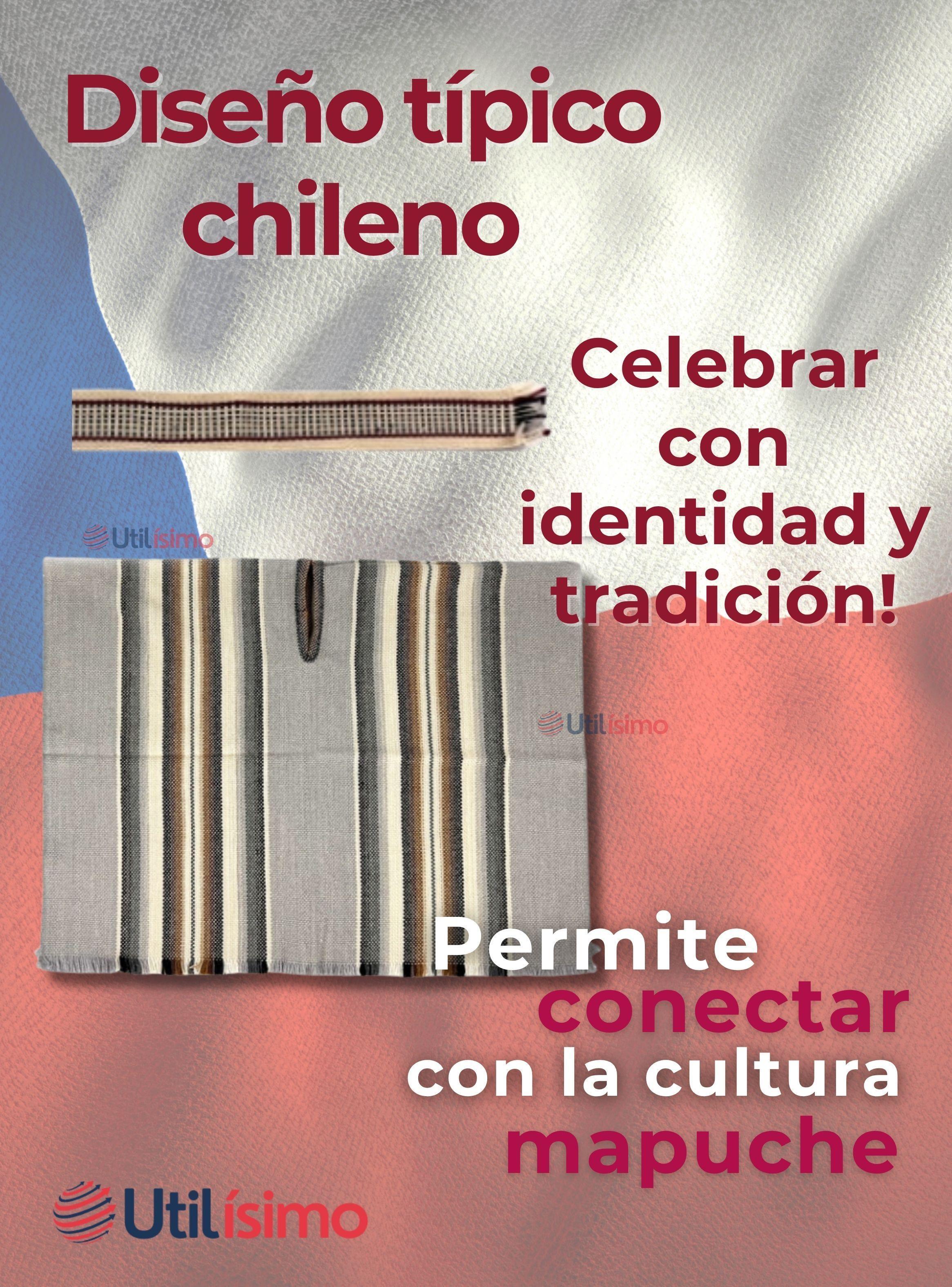 Set Poncho Manta Mapuche +Trarilonco Fiestas Patrias-5