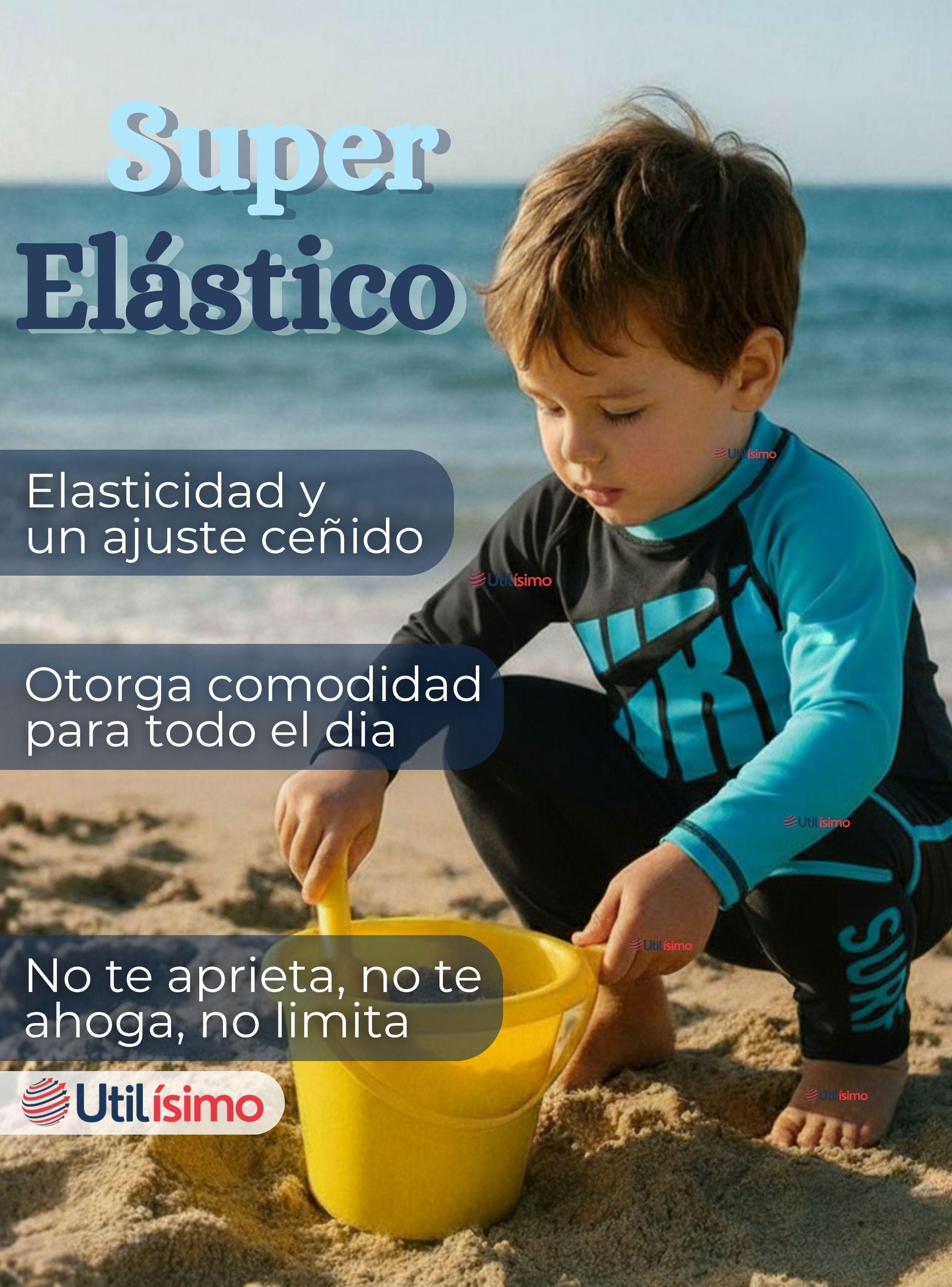 Traje de Baño Manga Larga Pantalón Largo Pantalón Corto 3 Piezas Niños de 3 a 11 años Black -4