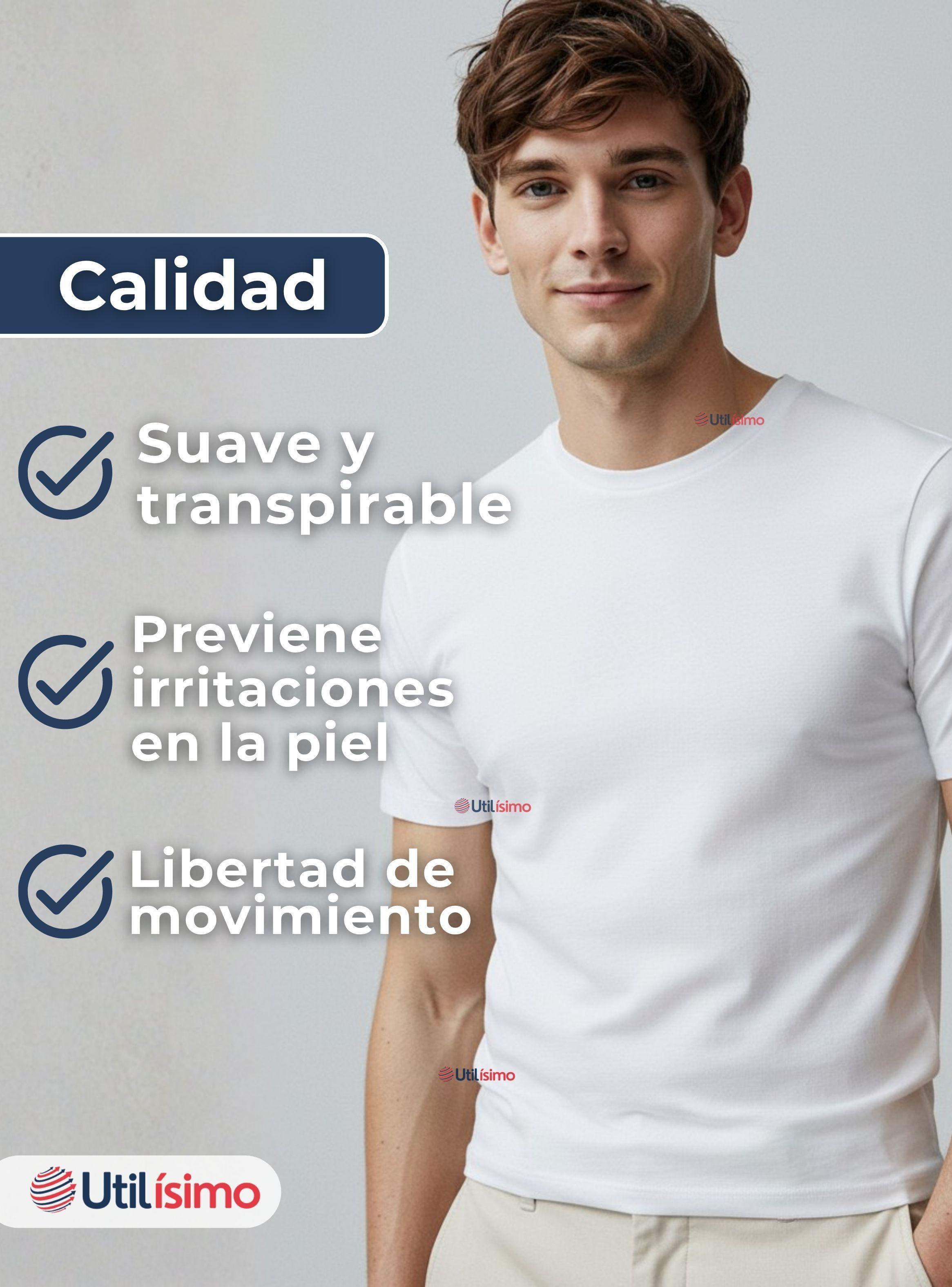 Pack 3 Camisetas Poleras 100% Bambú Básicas Elástica Hombre Colores Surtidos-4