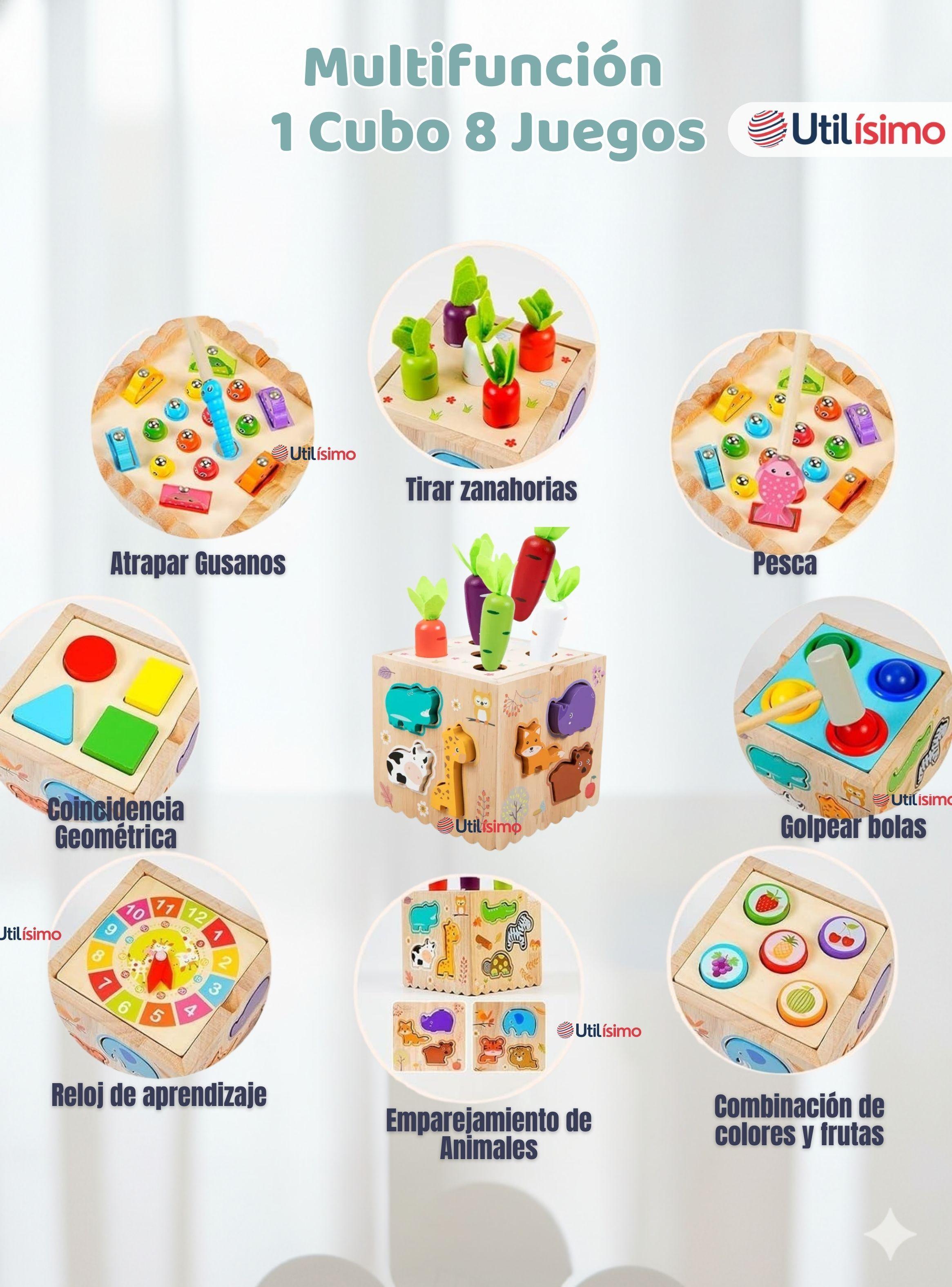 Cubo Didáctico Montessori Niño o Niña Juguete Multifuncional de Madera -7