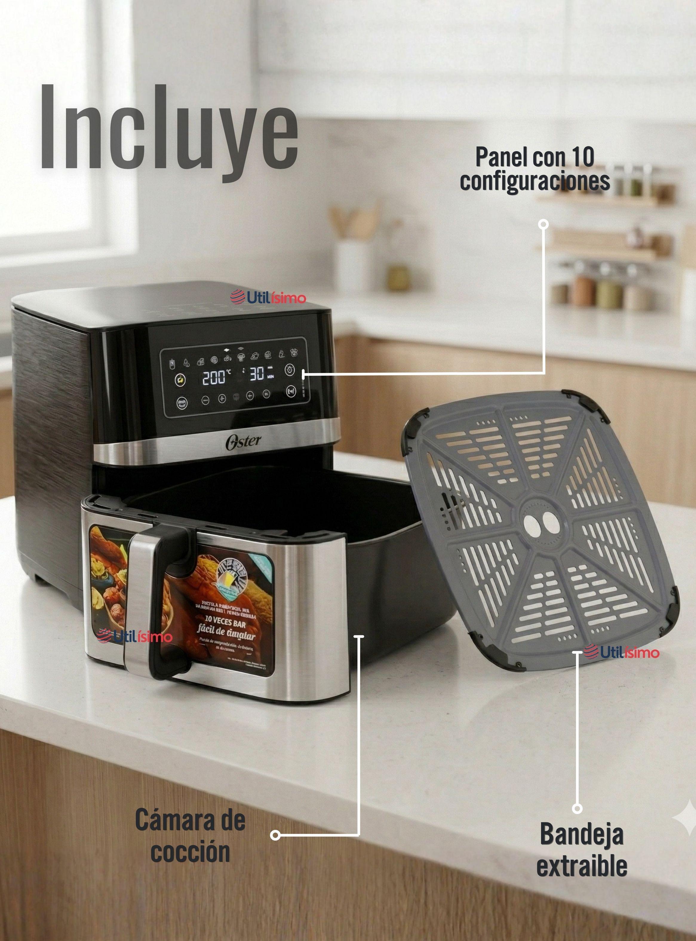 Freidora de aire digital Oster®, recubrimiento DiamondForce,7.5L de capacidad,CKSTAF75WDSSDF 1600W-3