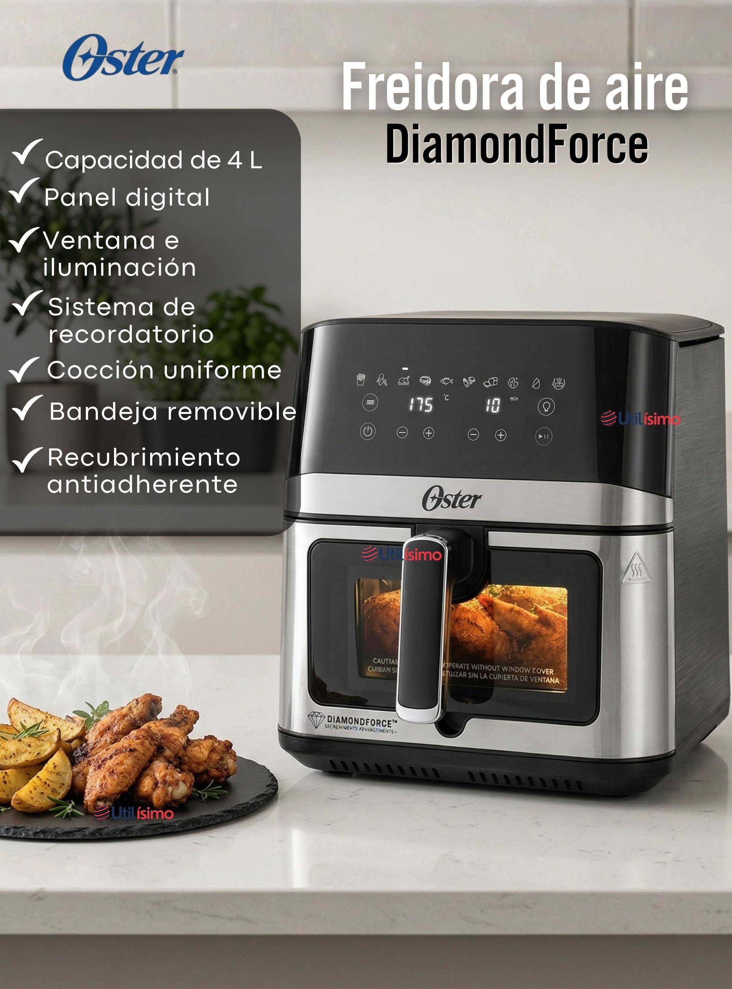 Freidora de aire digital Oster®, recubrimiento DiamondForce,7.5L de capacidad,CKSTAF75WDSSDF 1600W-4