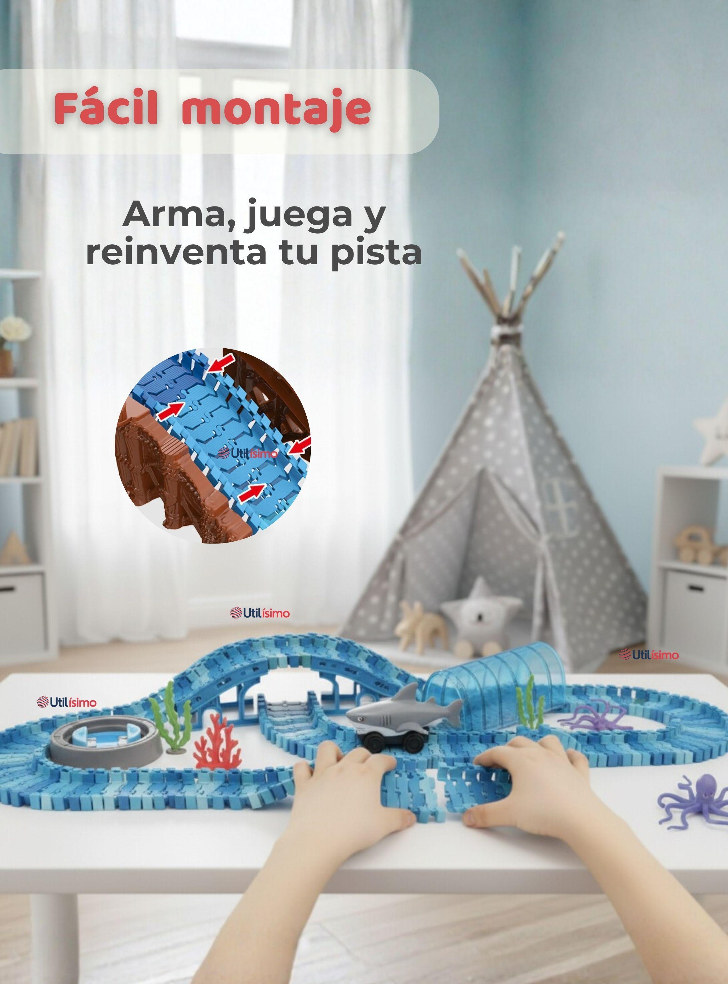 Pista Carreras de Auto para Niño Juguete Flexible Acuático 183 Piezas-4