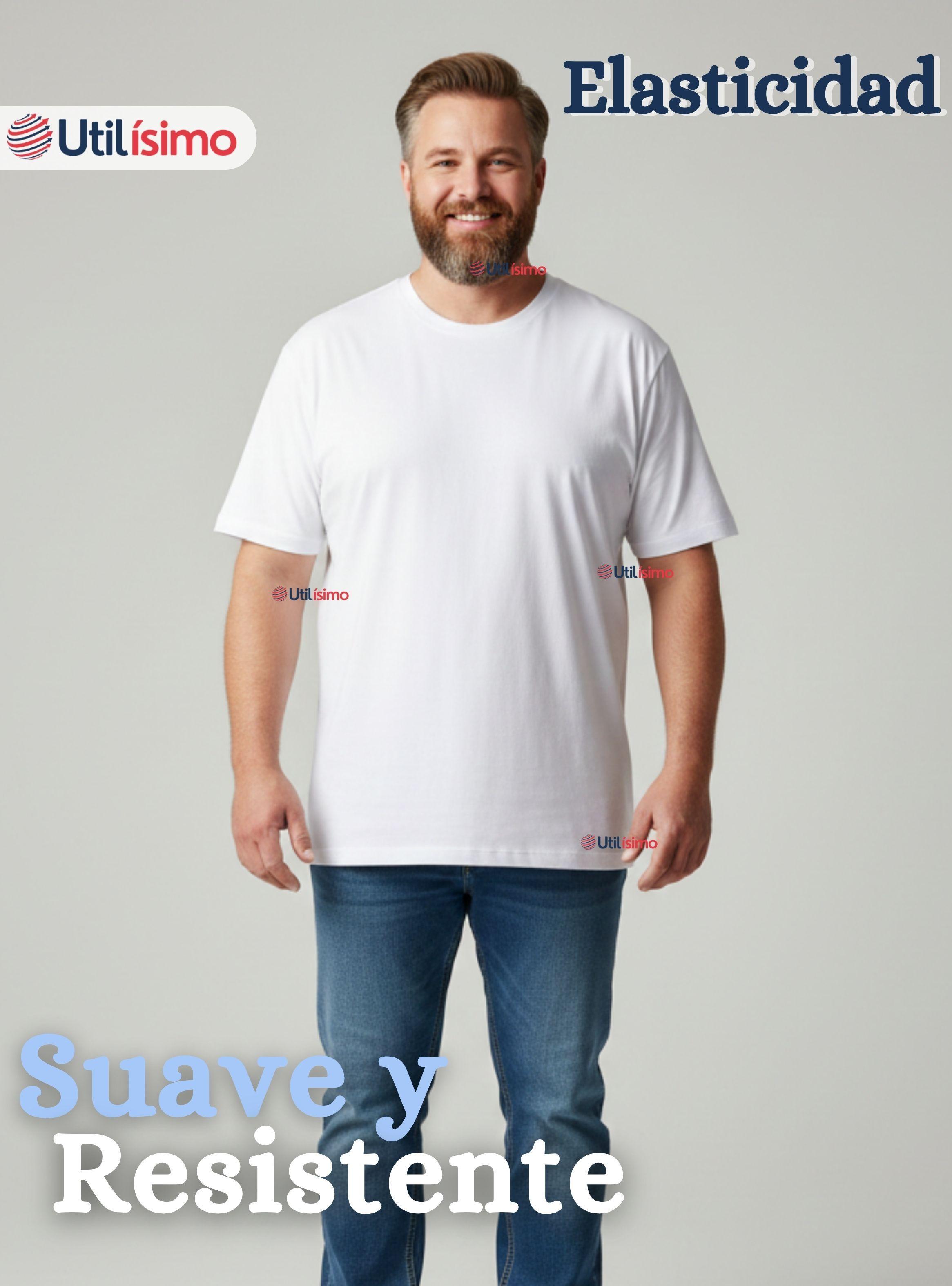 Pack 6 Camisetas Poleras 100% Algodón Básica Lisa Elástica para Hombre en Colores Surtidos-4