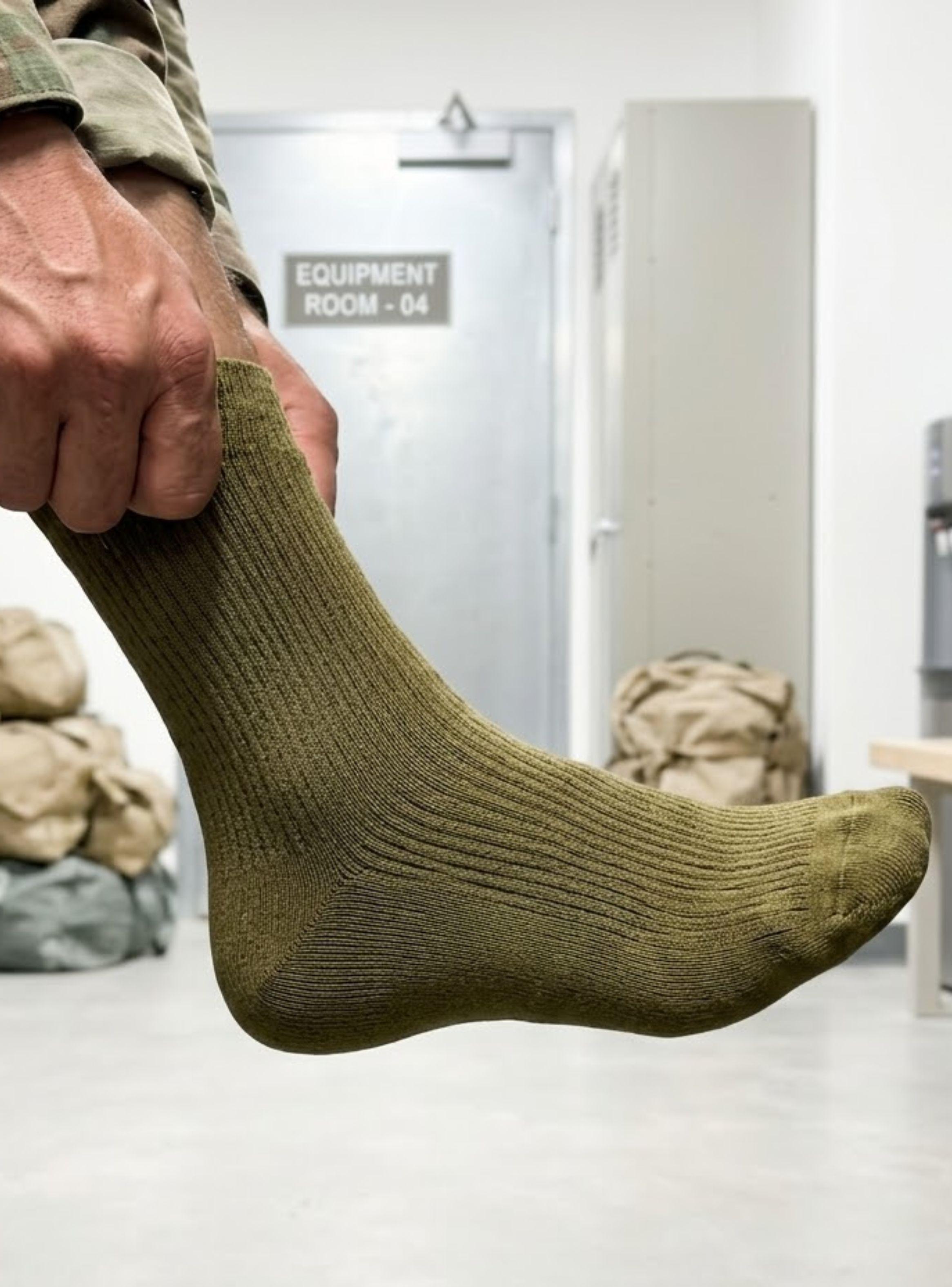 Pack 12 Pares Calcetines Táctico Militar Verde de 65% Algodón Transpirables-0