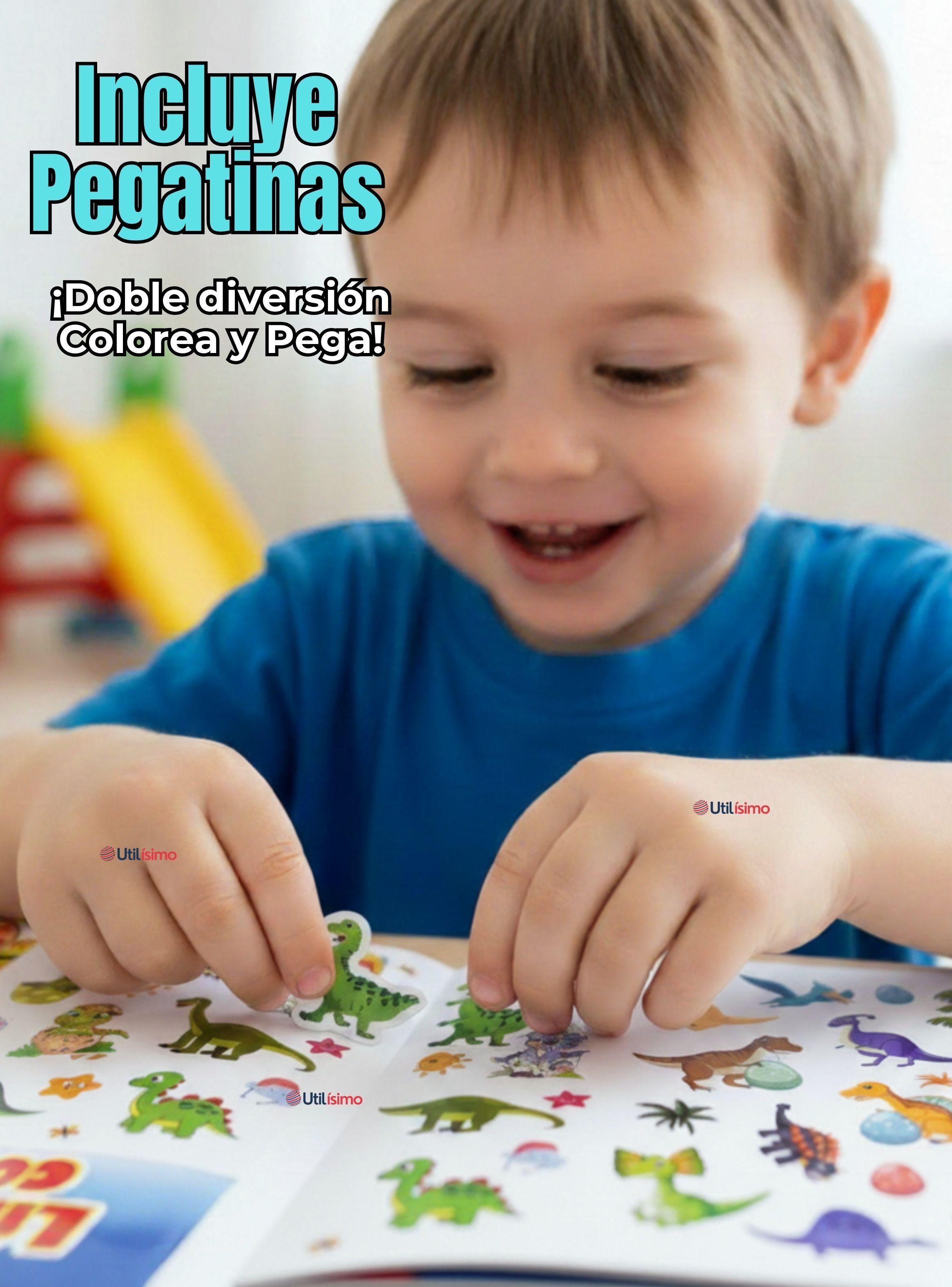 Libro Para Colorear Pintar Educativo Con Stickers para Niños Diseños Surtidos-4