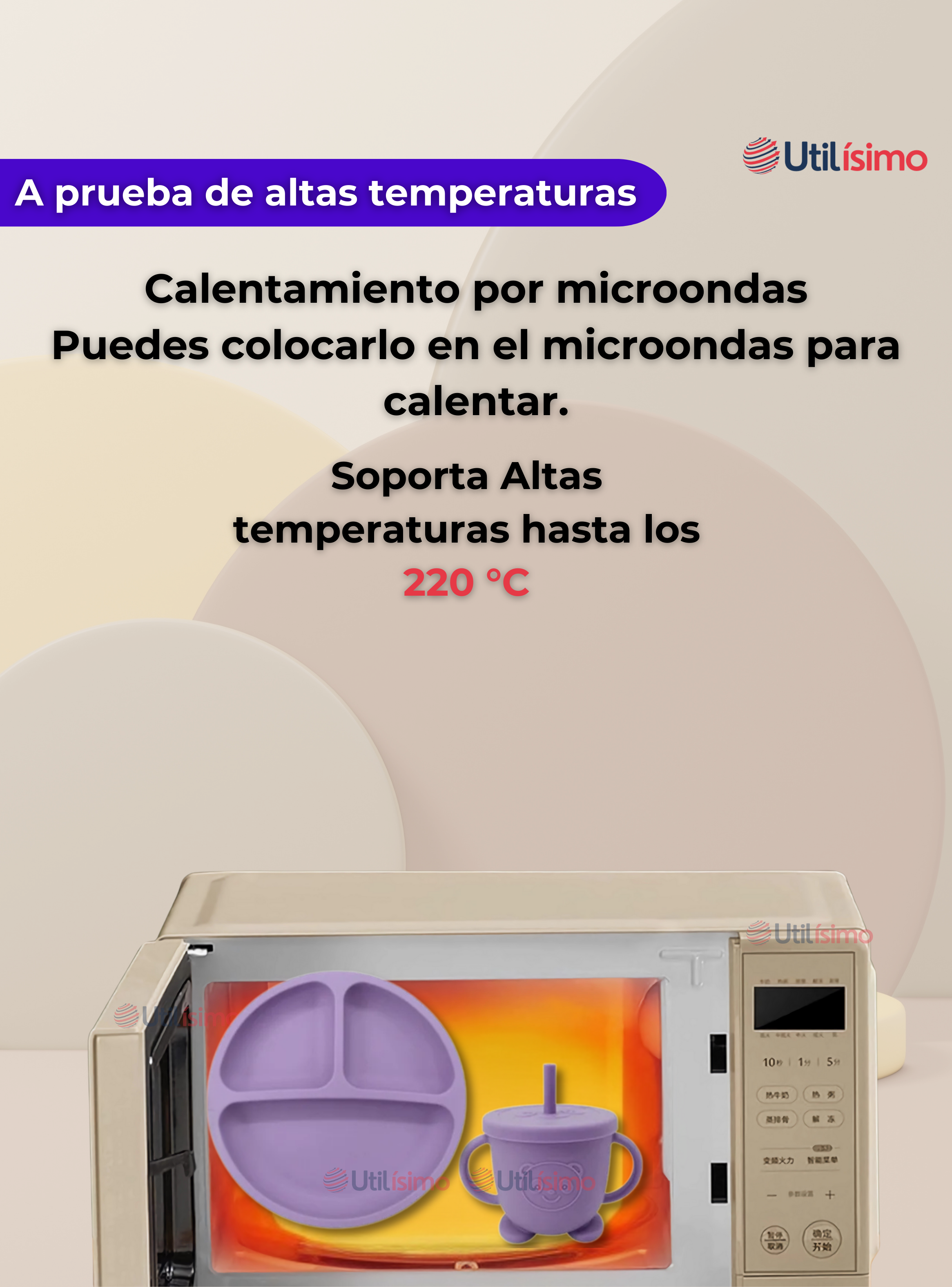 Set De Alimentación Bebé Silicona Con Vaso 5 Piezas Libre BPA Lila-2