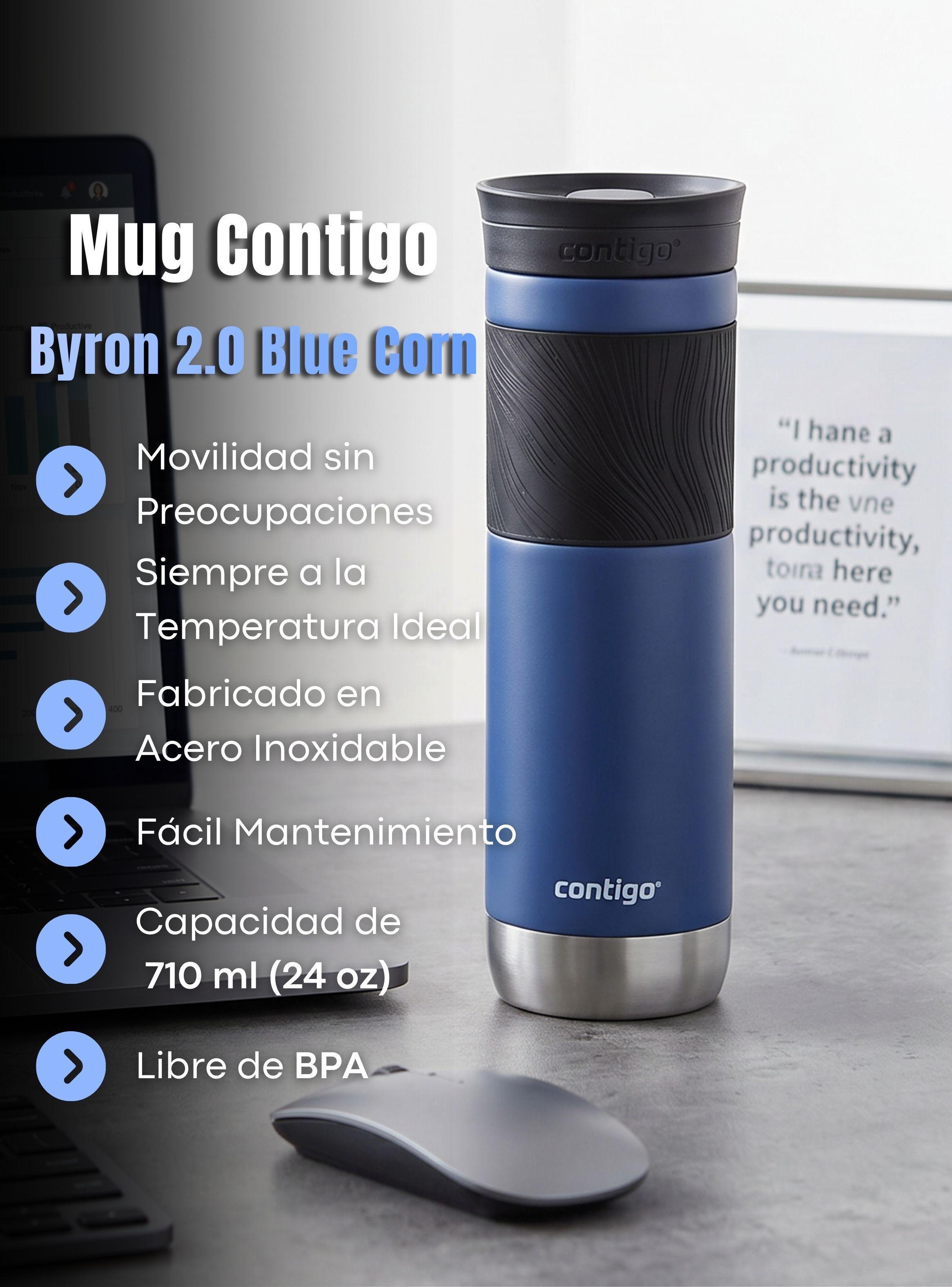 Vaso Termico Contigo Byron Azul 2.0 Snapseal Capacidad 710 ML Acero inoxidable-3