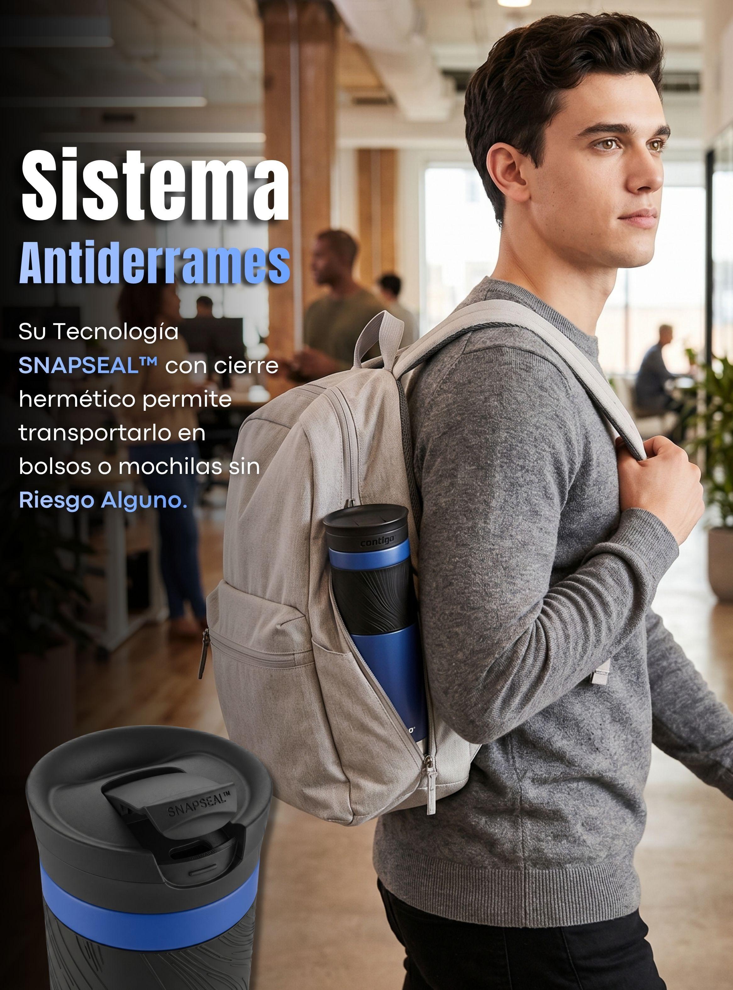 Vaso Termico Contigo Byron Azul 2.0 Snapseal Capacidad 710 ML Acero inoxidable-6