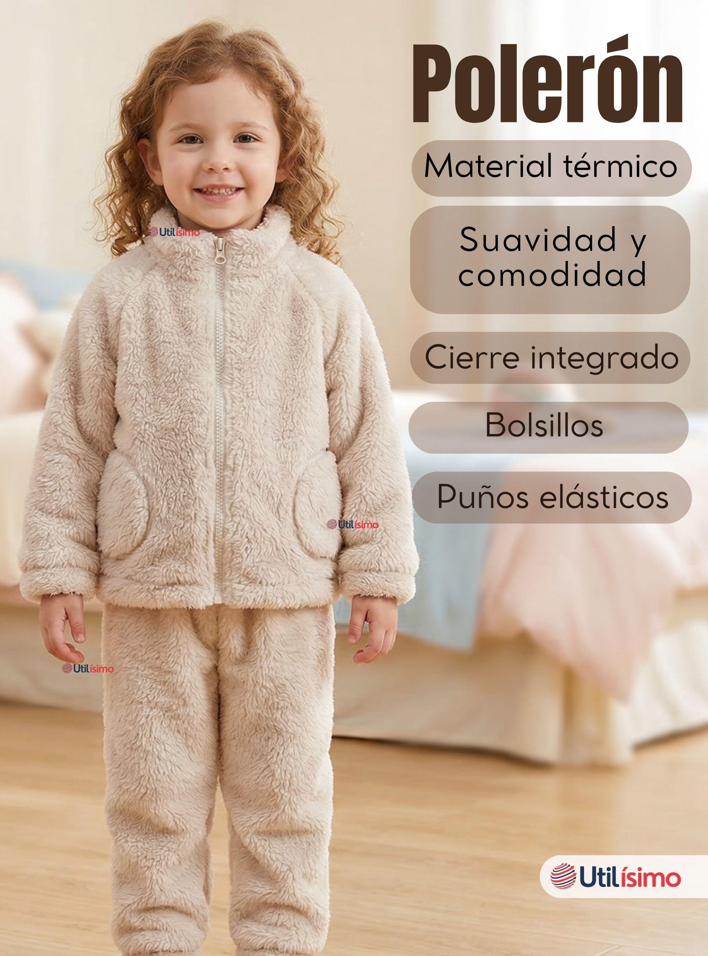 Conjunto 2 Piezas Buzo Polerón Pantalón Bebe Niña de Poliéster Beige-3