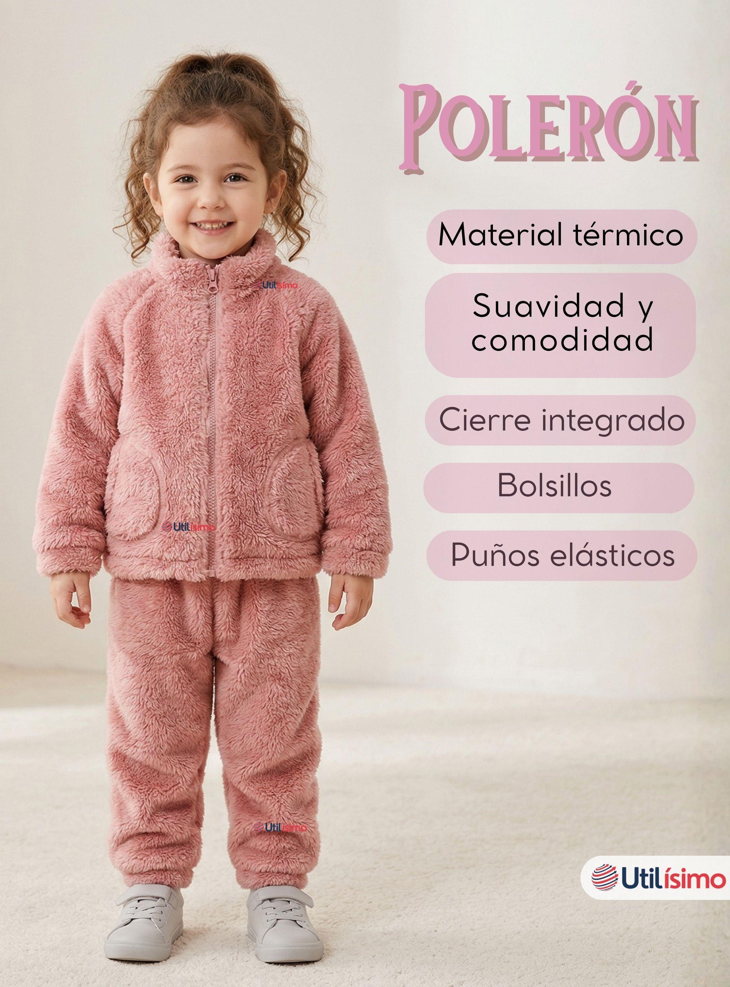 Conjunto 2 Piezas Buzo Polerón Pantalón de Bebe Niña Poliéster Pink-3