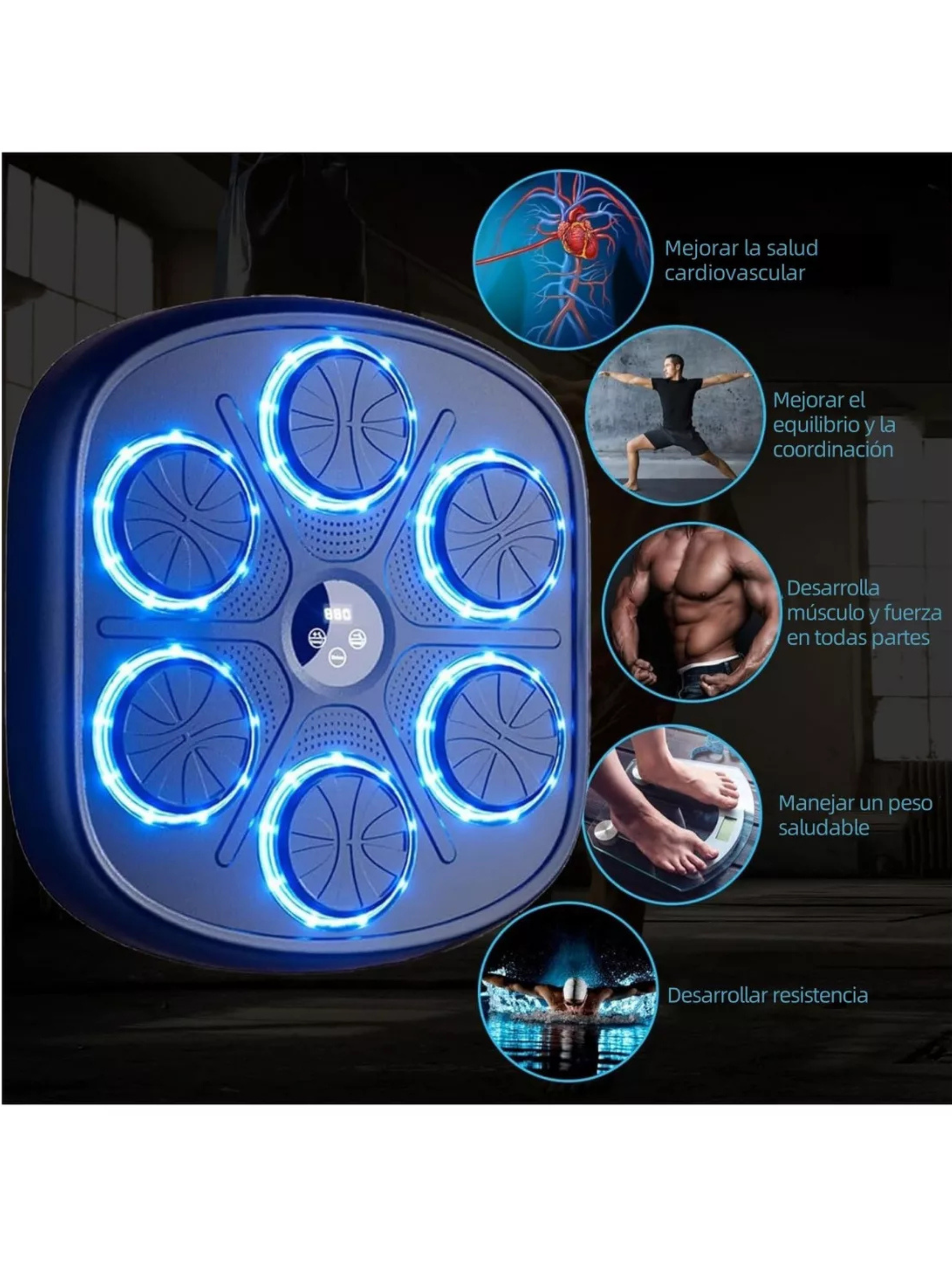 Máquina Boxeo Musical Bluetooth Entrenamiento Soporte Boxeo-2