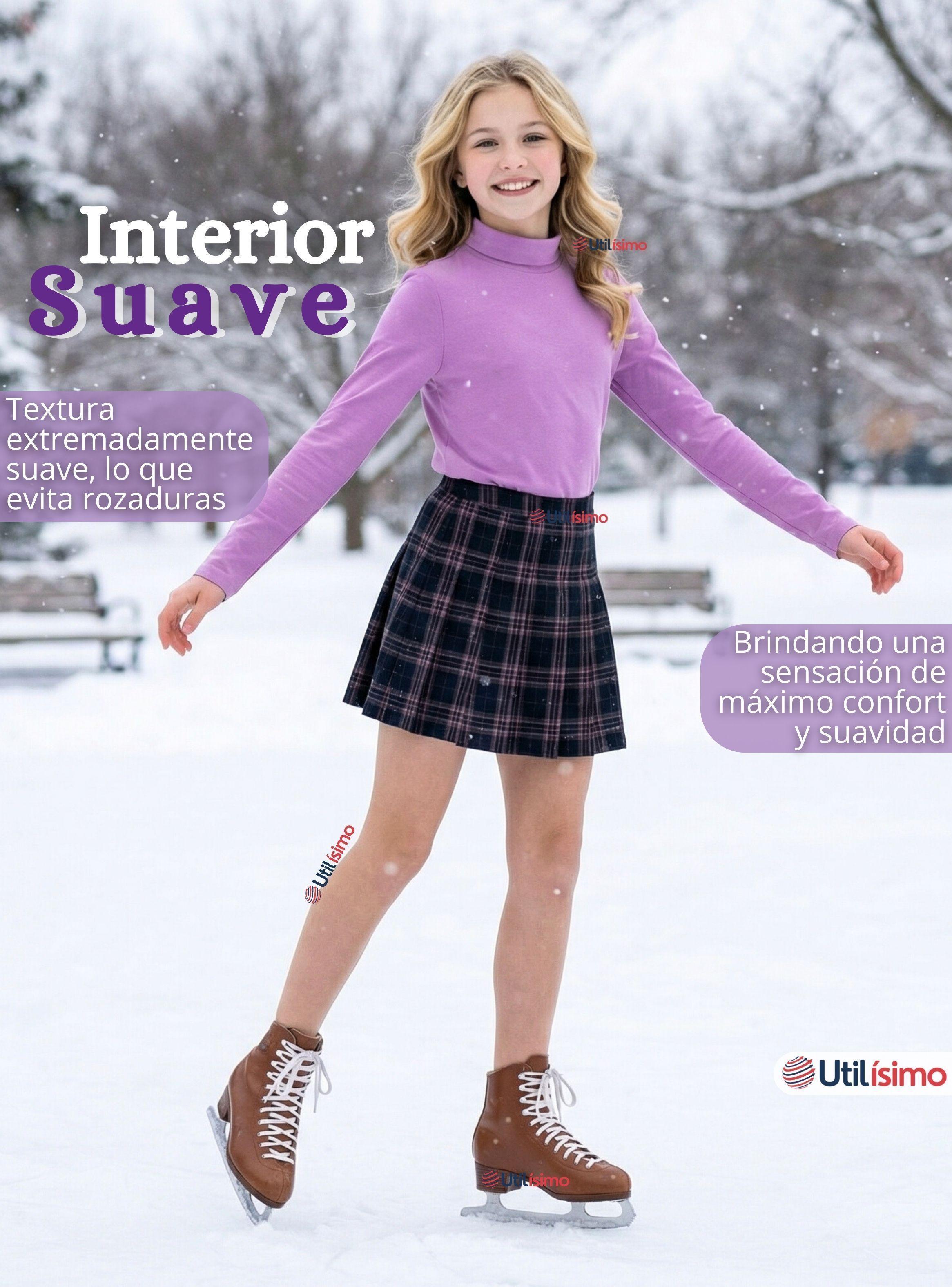 Pack 3 Polera Camiseta Polar Lila Primera Capa Cuello Beatle Mangas Largas Niñas-6