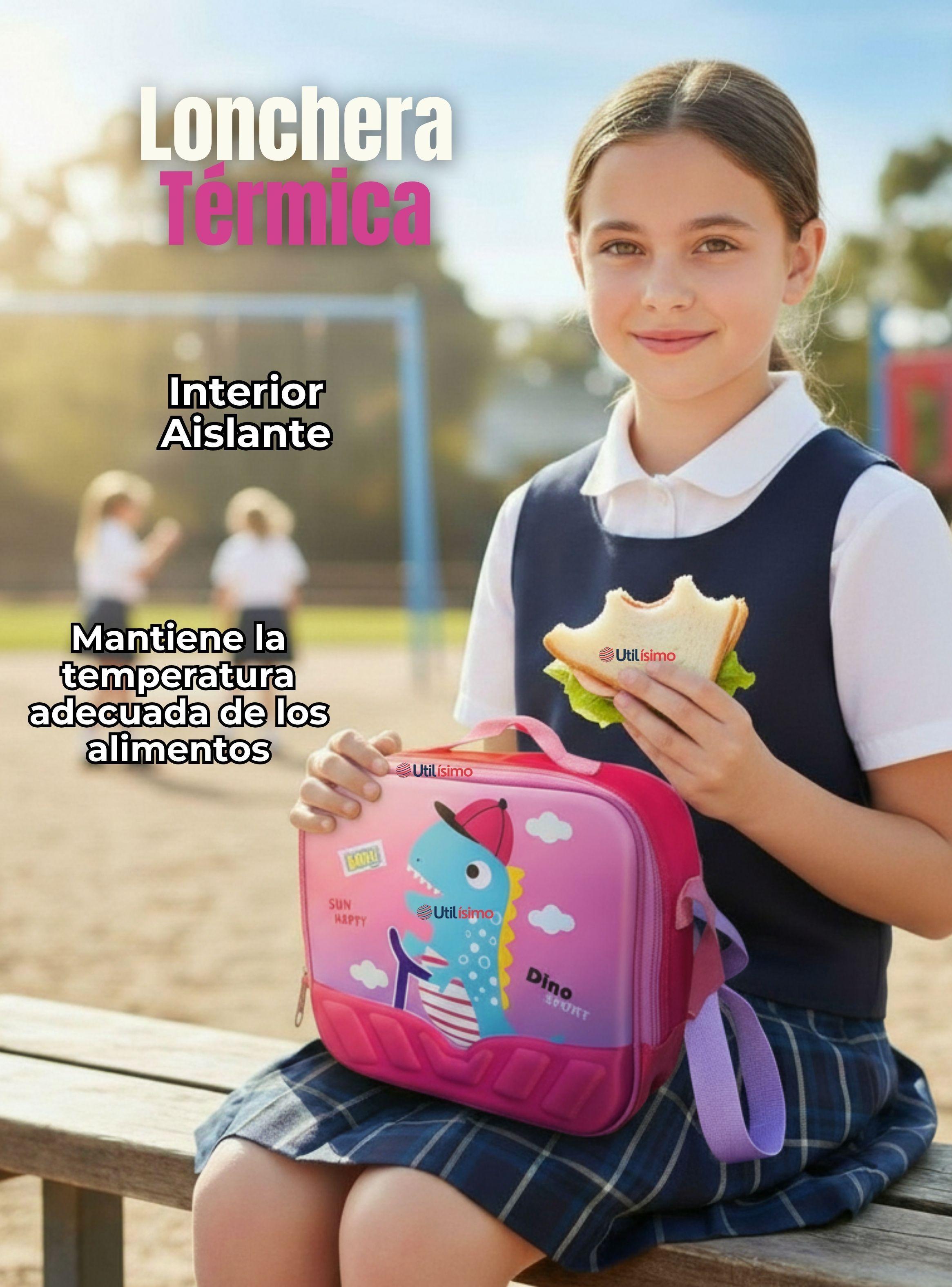 Mochila Escolar Con Ruedas + Estuche y Lonchera de Poliéster para Niñas-5