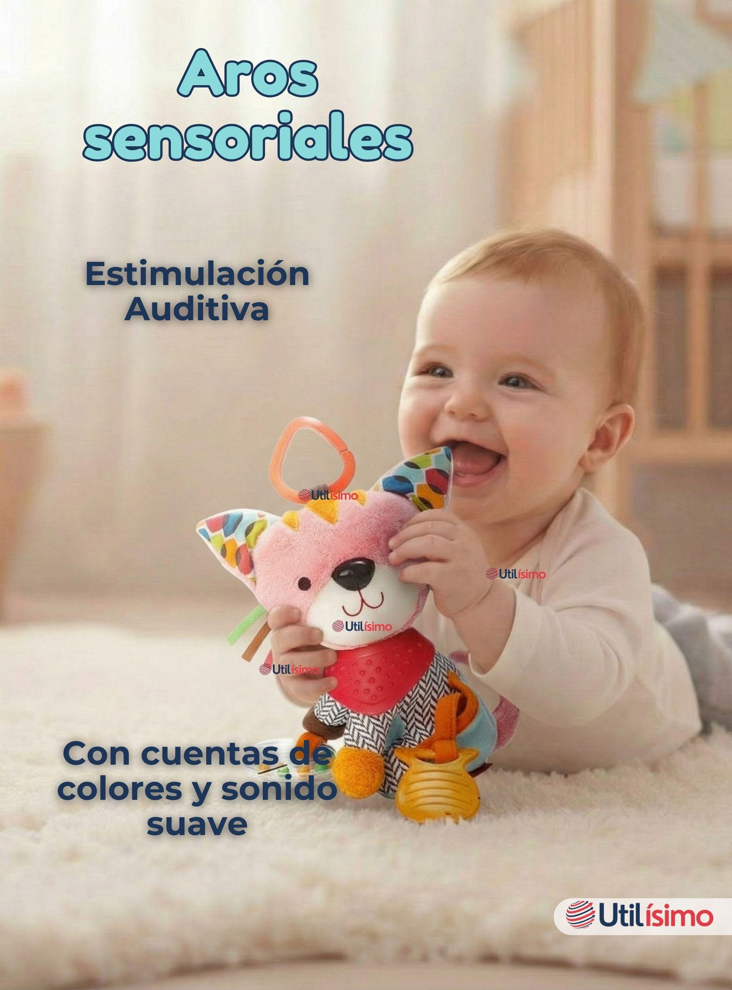 Juguete Peluche Animales Sensorial Mordedor Y Sonajero Diseño Gatico para Niña y Niño-5