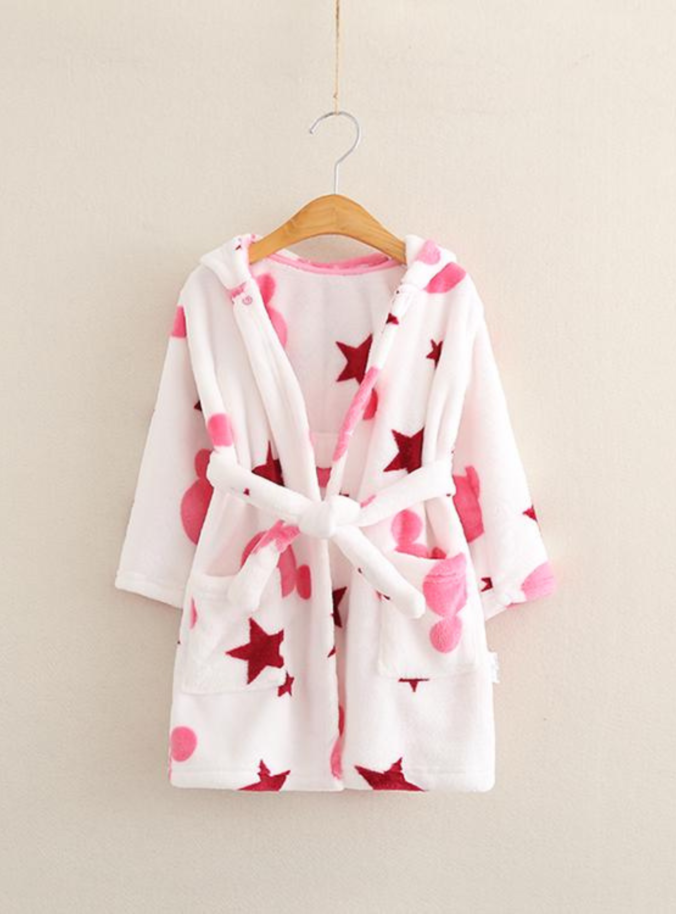 Bata de Baño Capucha y Bolsillos Niña Polar Estrellas-3