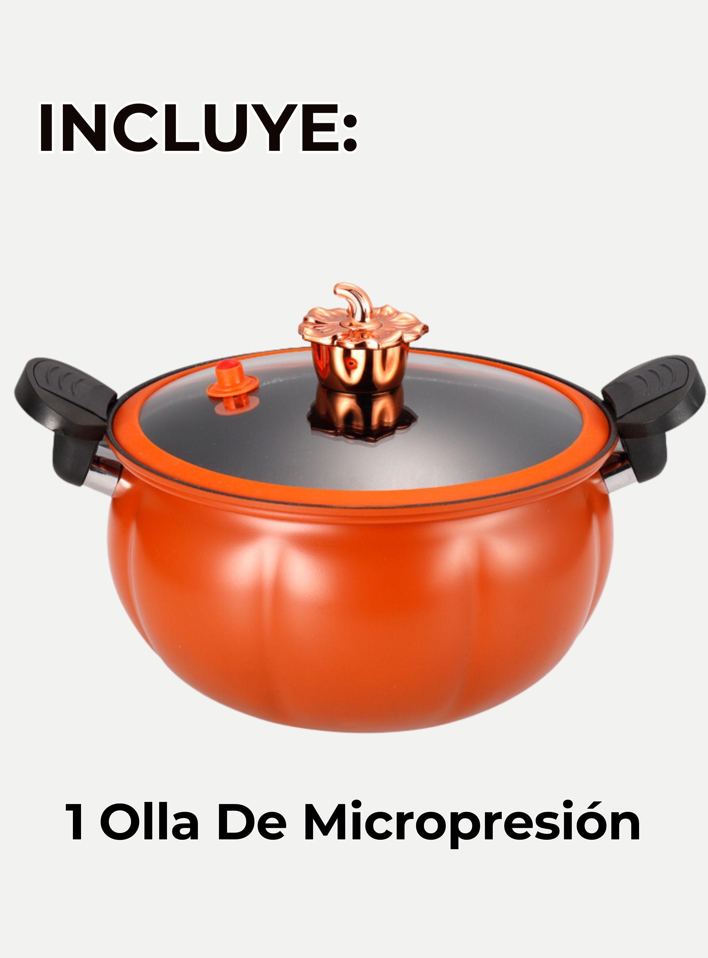 Olla De Micro Presión De Calabaza Antiadherente Capacidad 7 Litros Color Naranja-2