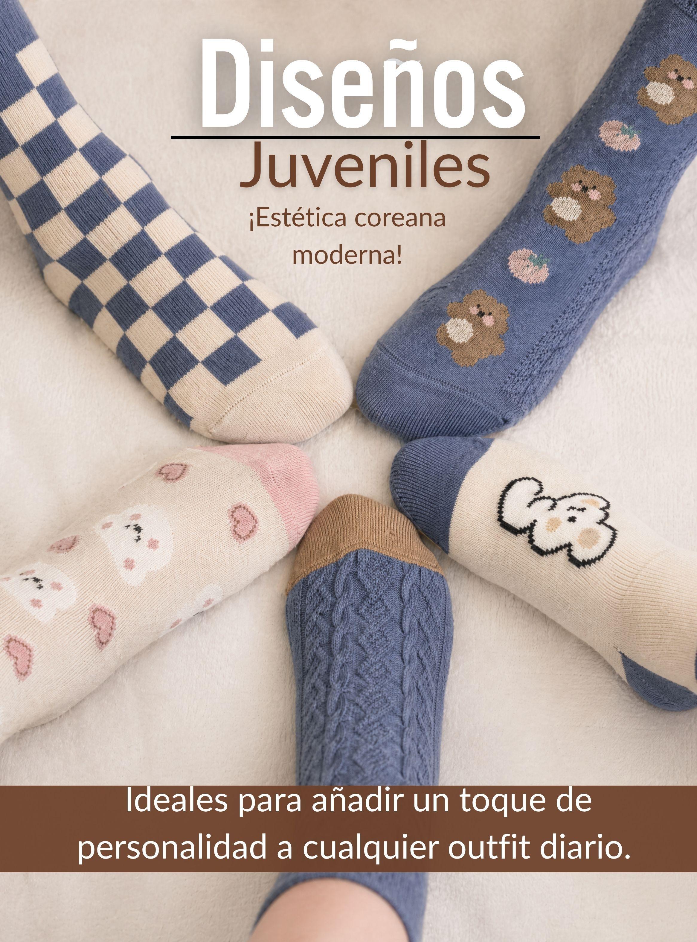 Pack 3 Pares Calcetines de Lana Confort Térmico Diseños Juveniles Mujer -5