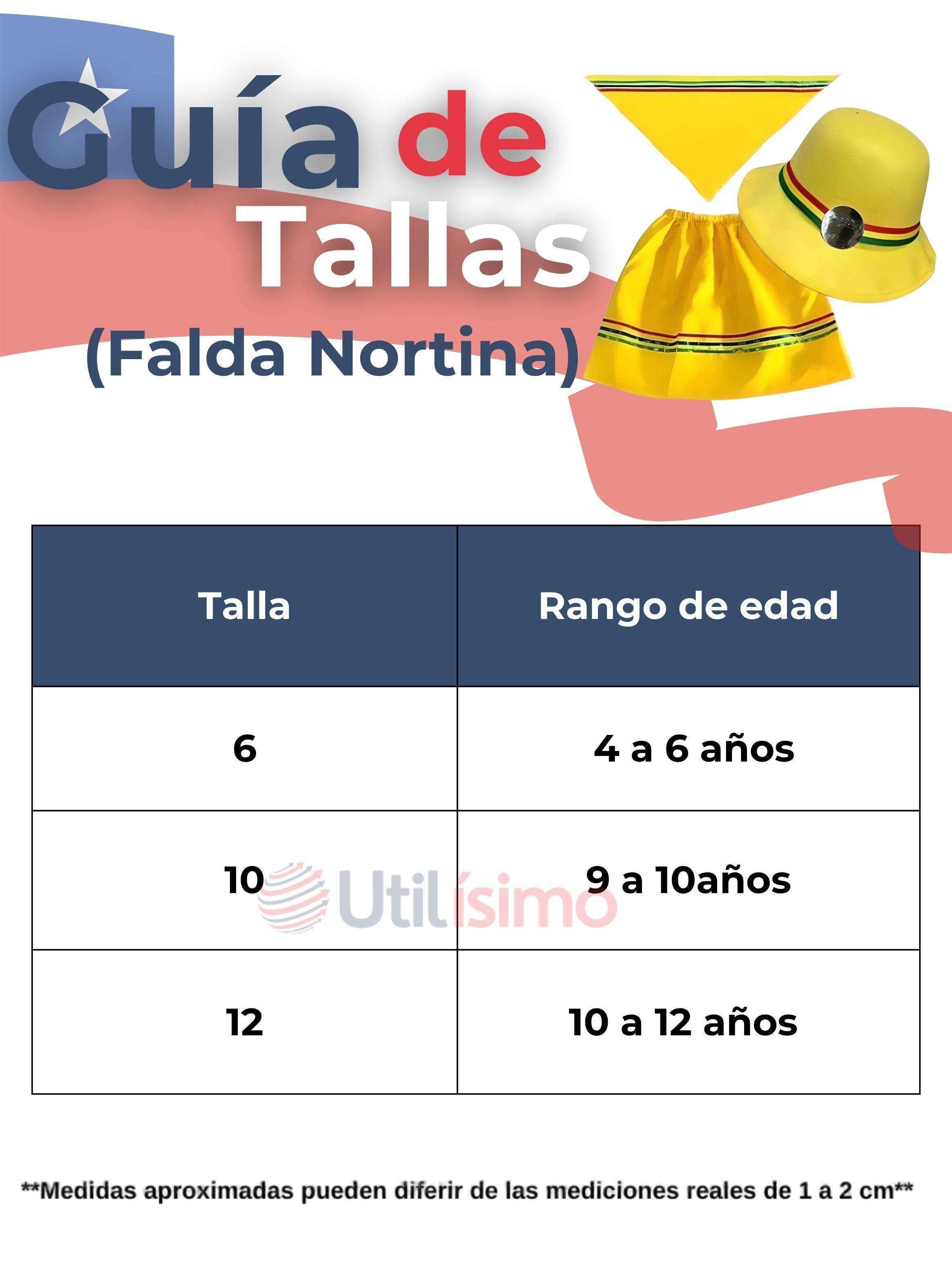 Pack 6 Traje Nortino Amarillo 4 Piezas Niñas Fiestas Patrias Baile Nortino-2