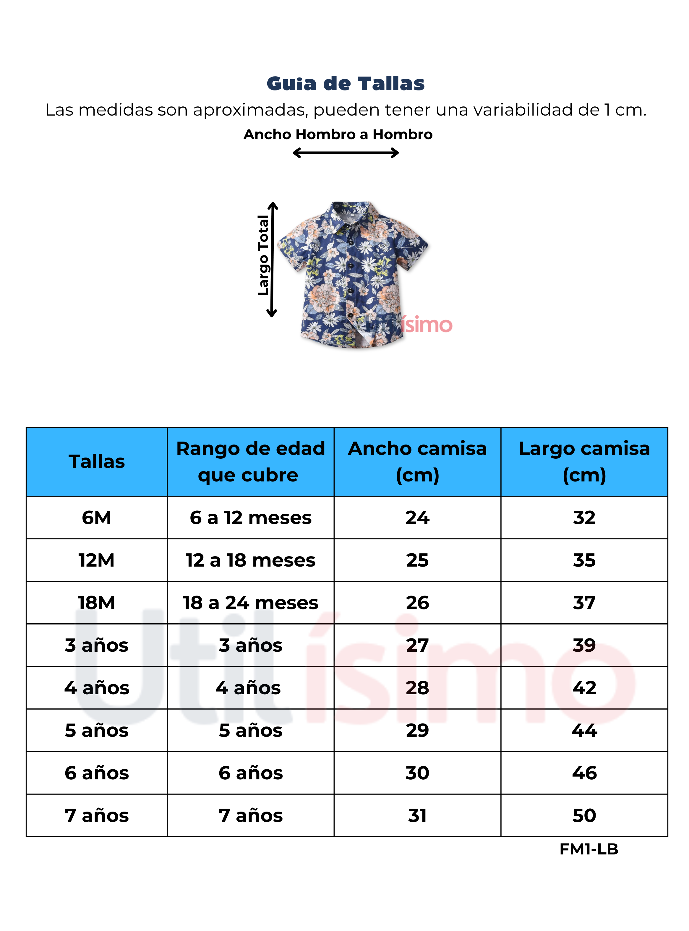 Camisa Hawaiana Manga Corta Niño de 6 Meses a 7 Años Tropical Surtido-2