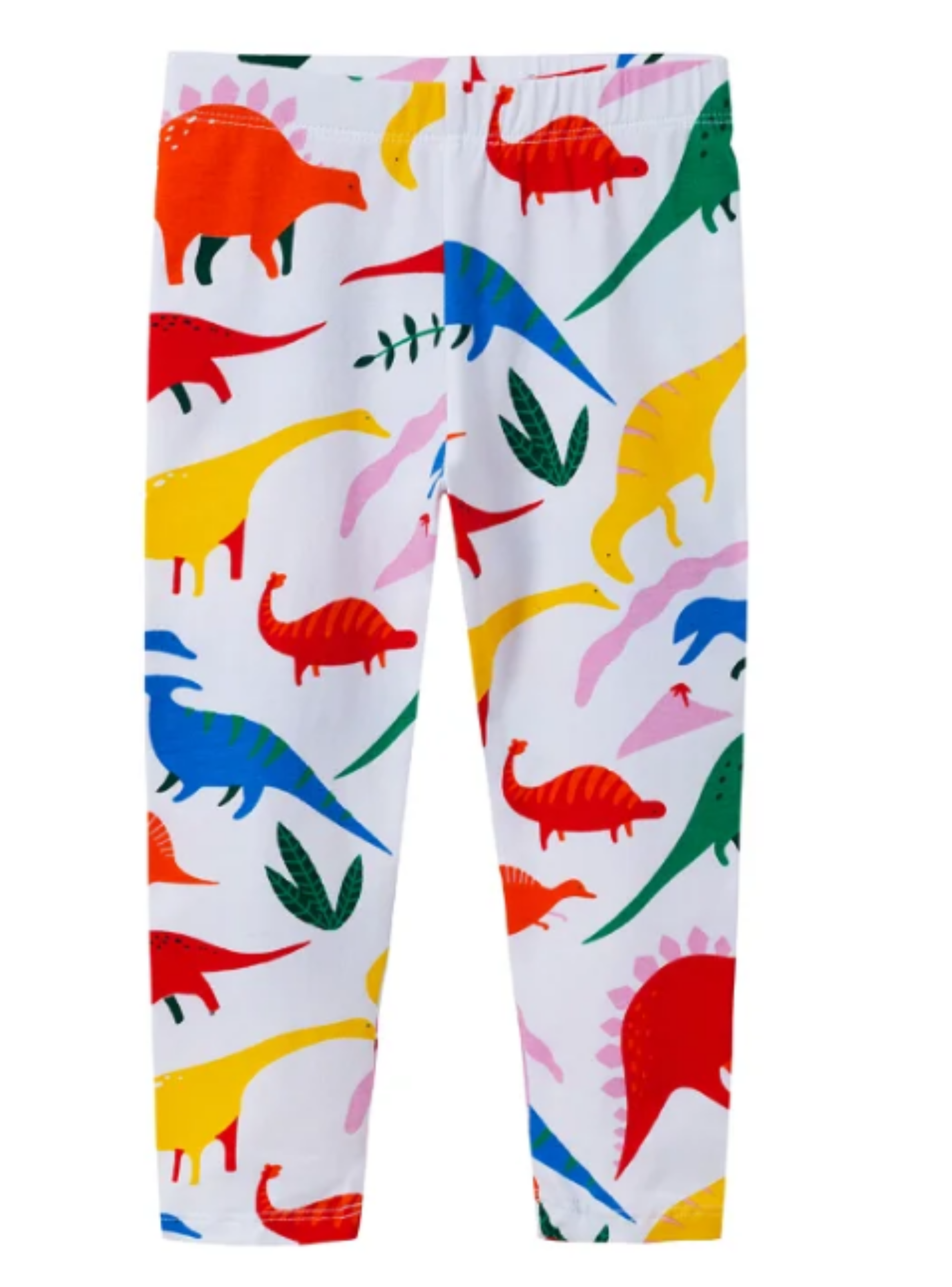 Calzas Niña Dinosaurios De Colores Blanco Jump Kids 100% Algodón-3