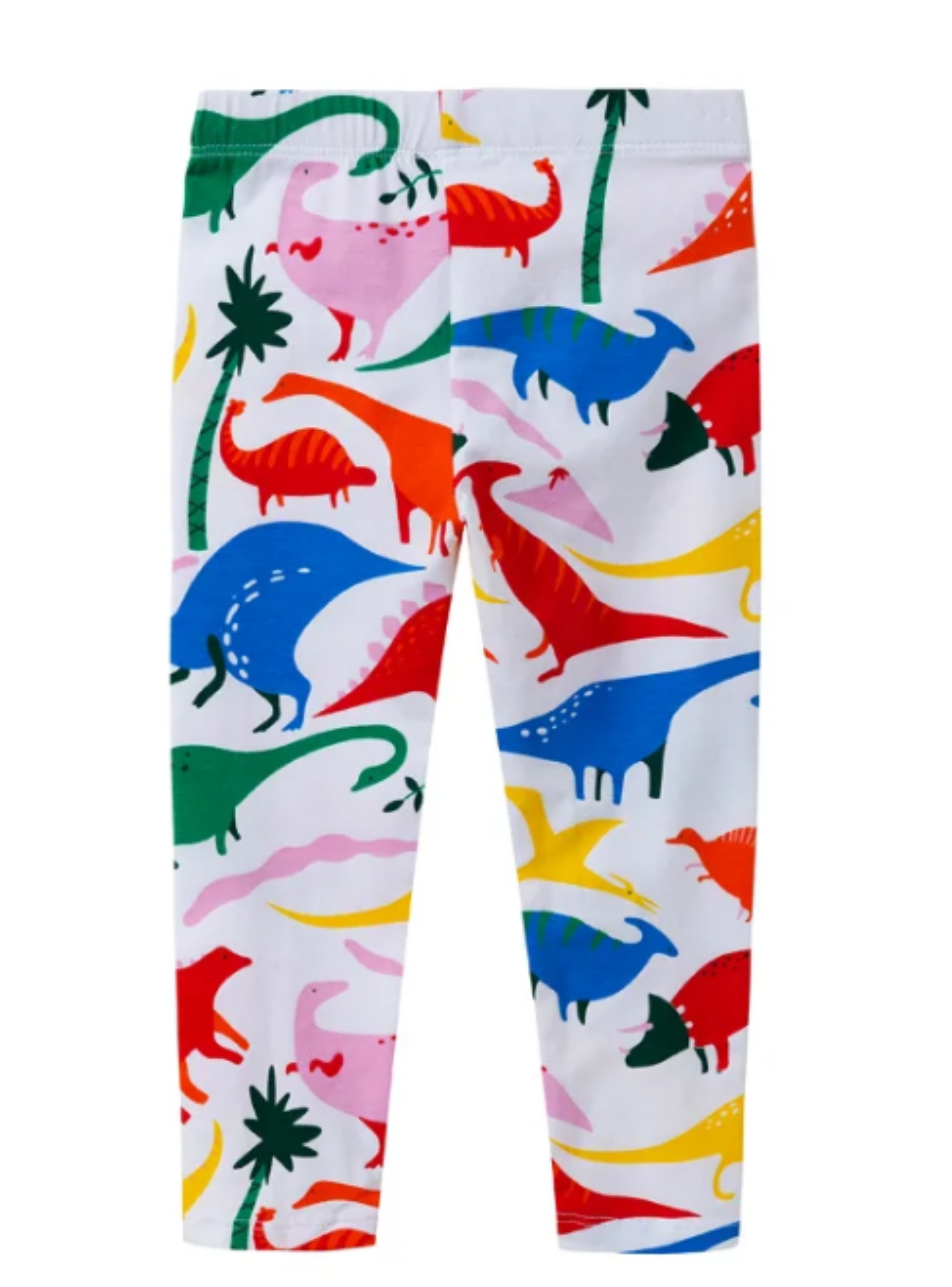 Calzas Niña Dinosaurios De Colores Blanco Jump Kids 100% Algodón-4