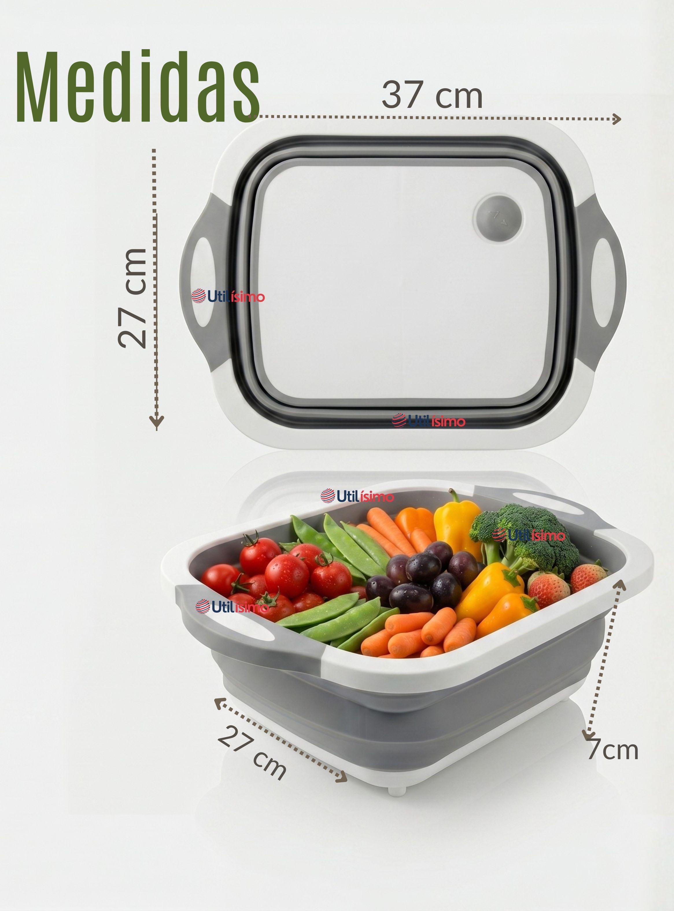 Tabla De Picar Plegable 3 En 1 Drenaje Multiuso Cocina Silicona-3