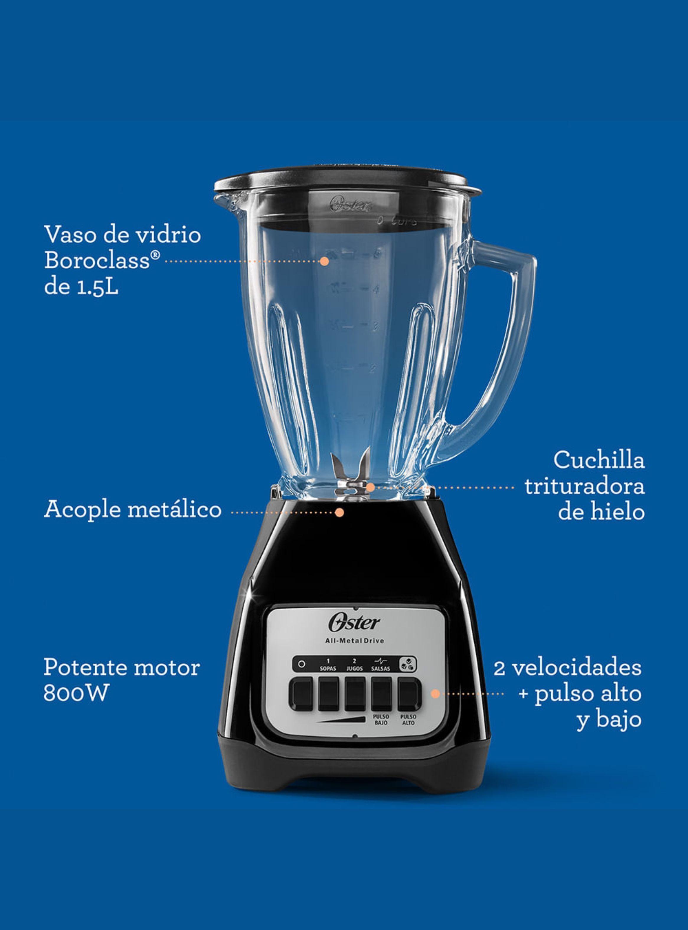 Licuadora Oster® 2 velocidades + pulso y vaso de vidrio BLSTKAGBPB-6