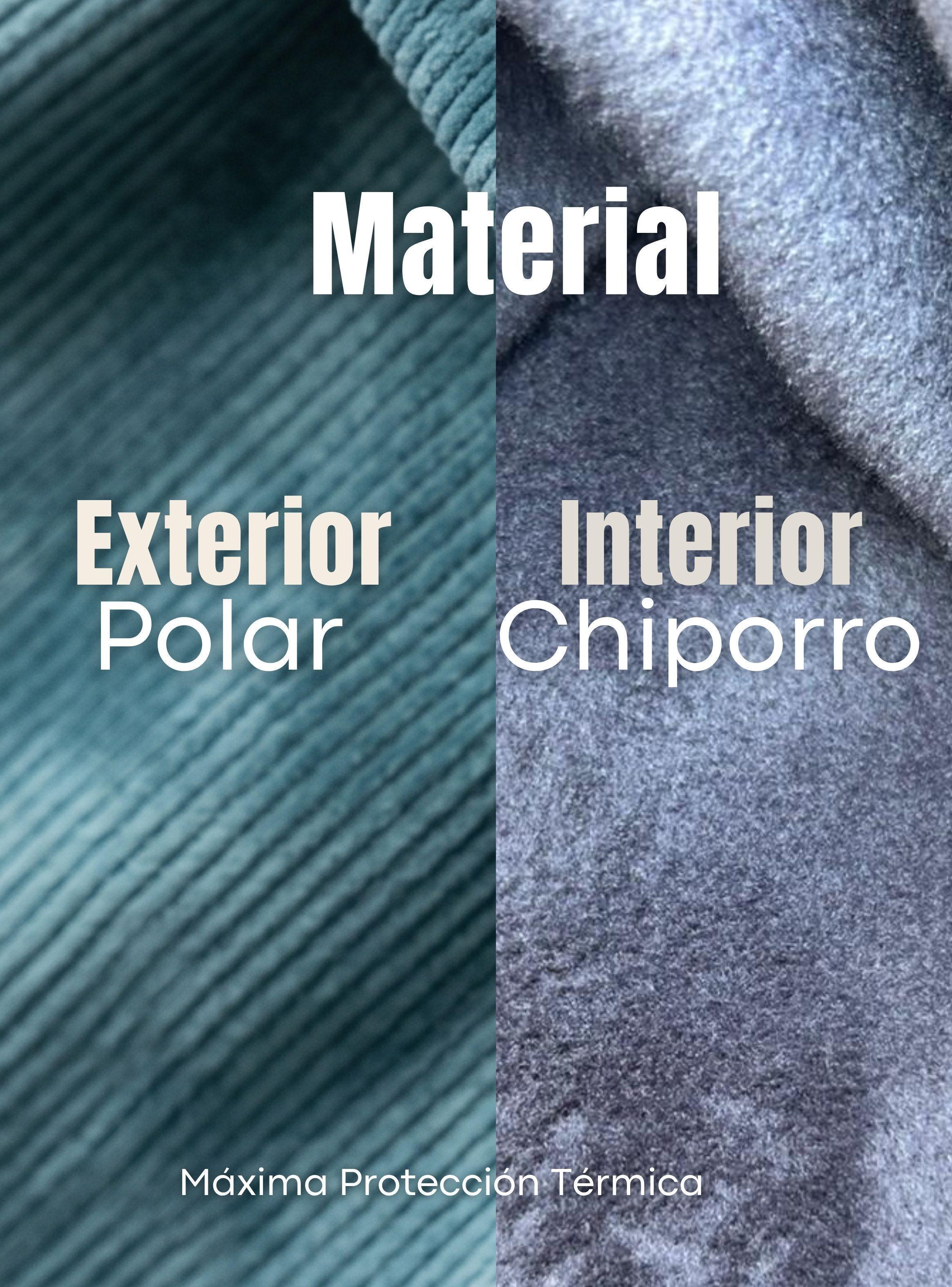 Pantalón Cotelé Palazzo Polar Con Chiporro Elasticado Térmico Color Verde -7