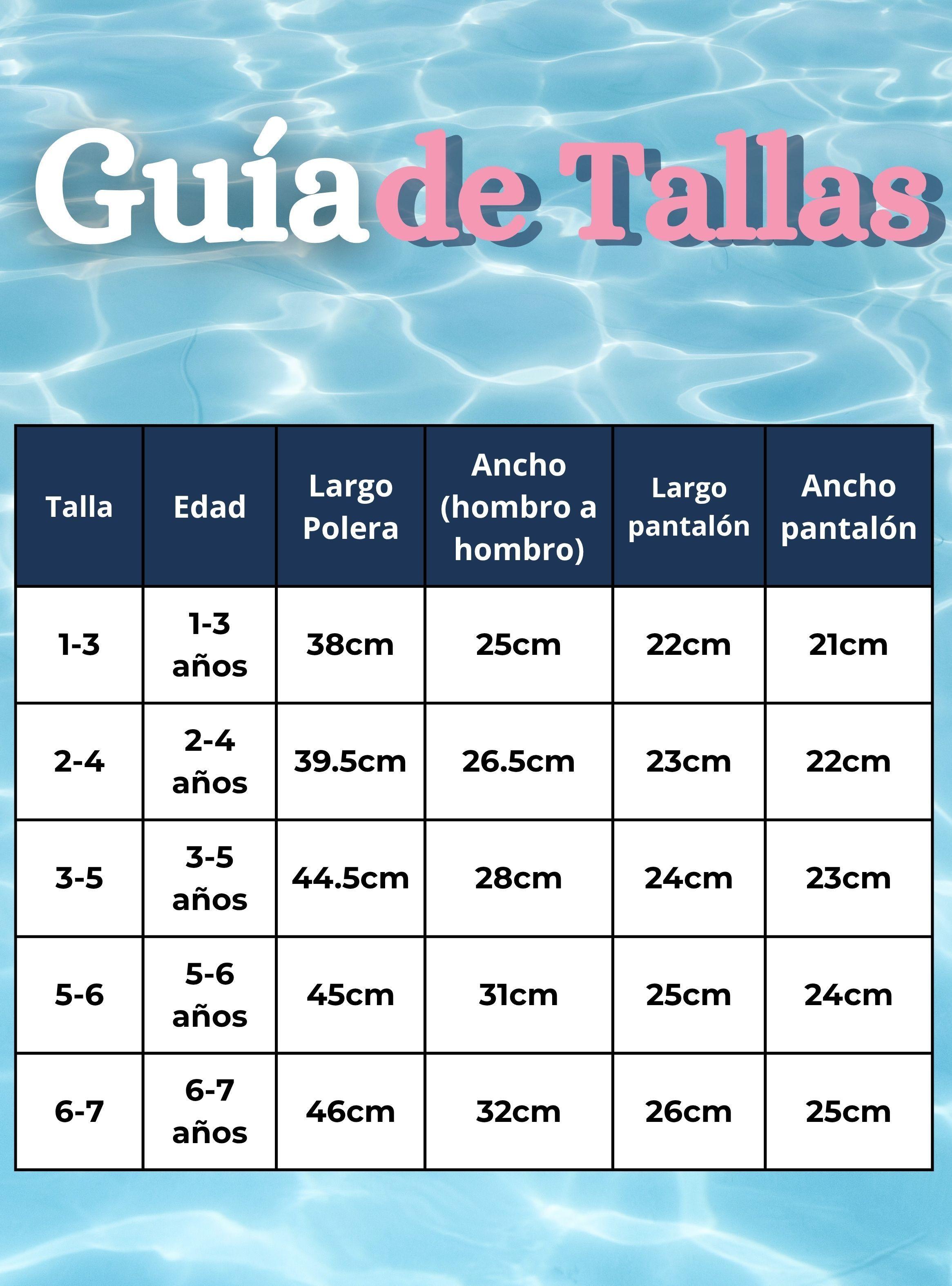 Traje De Baño Manga Larga y Pantalón Corto 2 Piezas Niña de 2 a 7 años Flowers-3