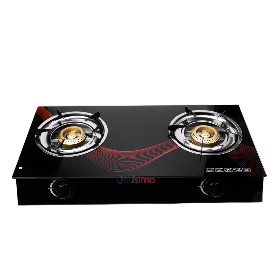 Cocinilla Encimera a Gas 2 Platos Vidrio Templado LINE - Regular-0