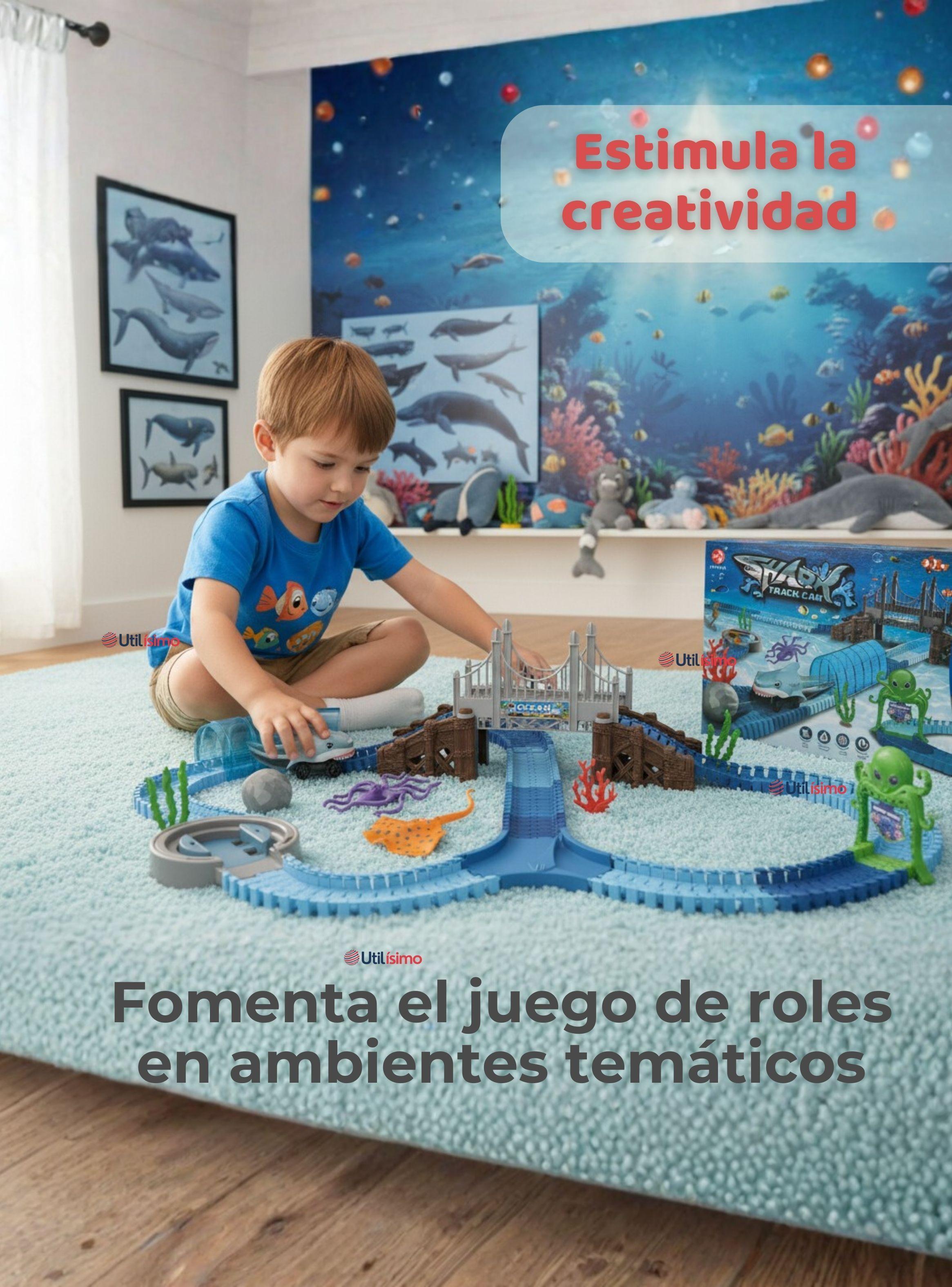 Pista Carreras de Auto para Niño Juguete Flexible Acuático 183 Piezas Para Armar-6