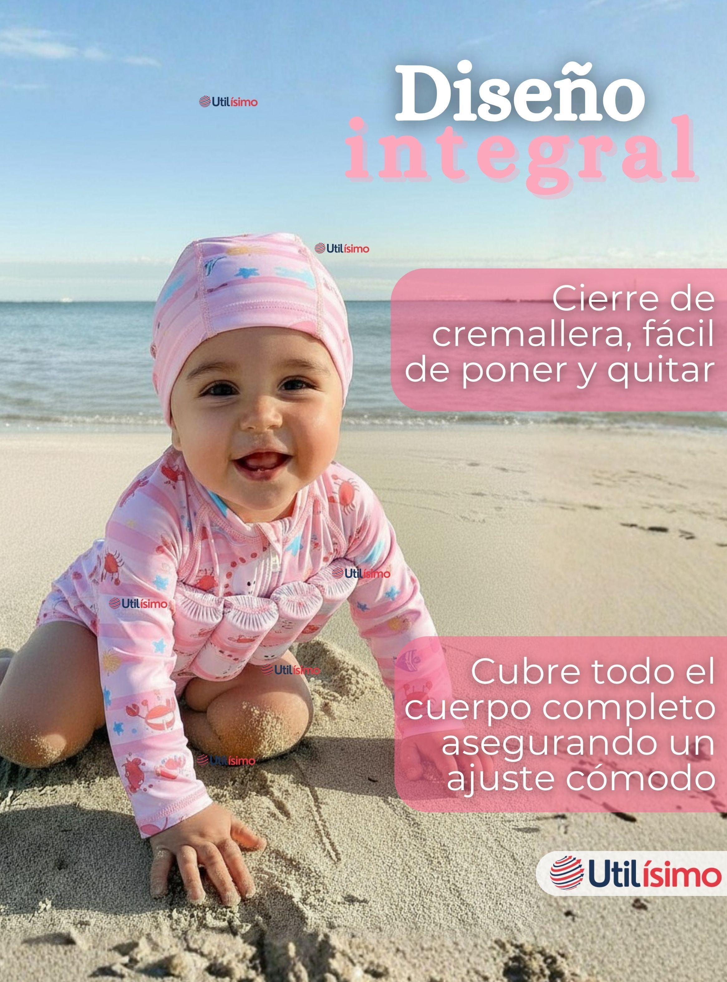 Traje de Baño Flotador Enterito Con Gorro 2 Piezas para Niña 9 a 36 Meses Marine Fantasy-7