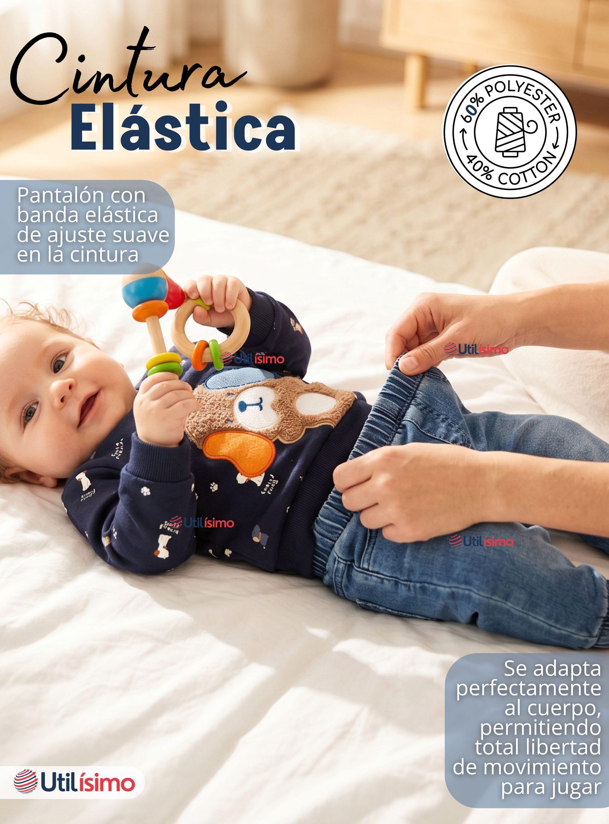 Conjunto 2 Piezas Buzo Pantalón Y Polerón Azul Bebé Niños-6