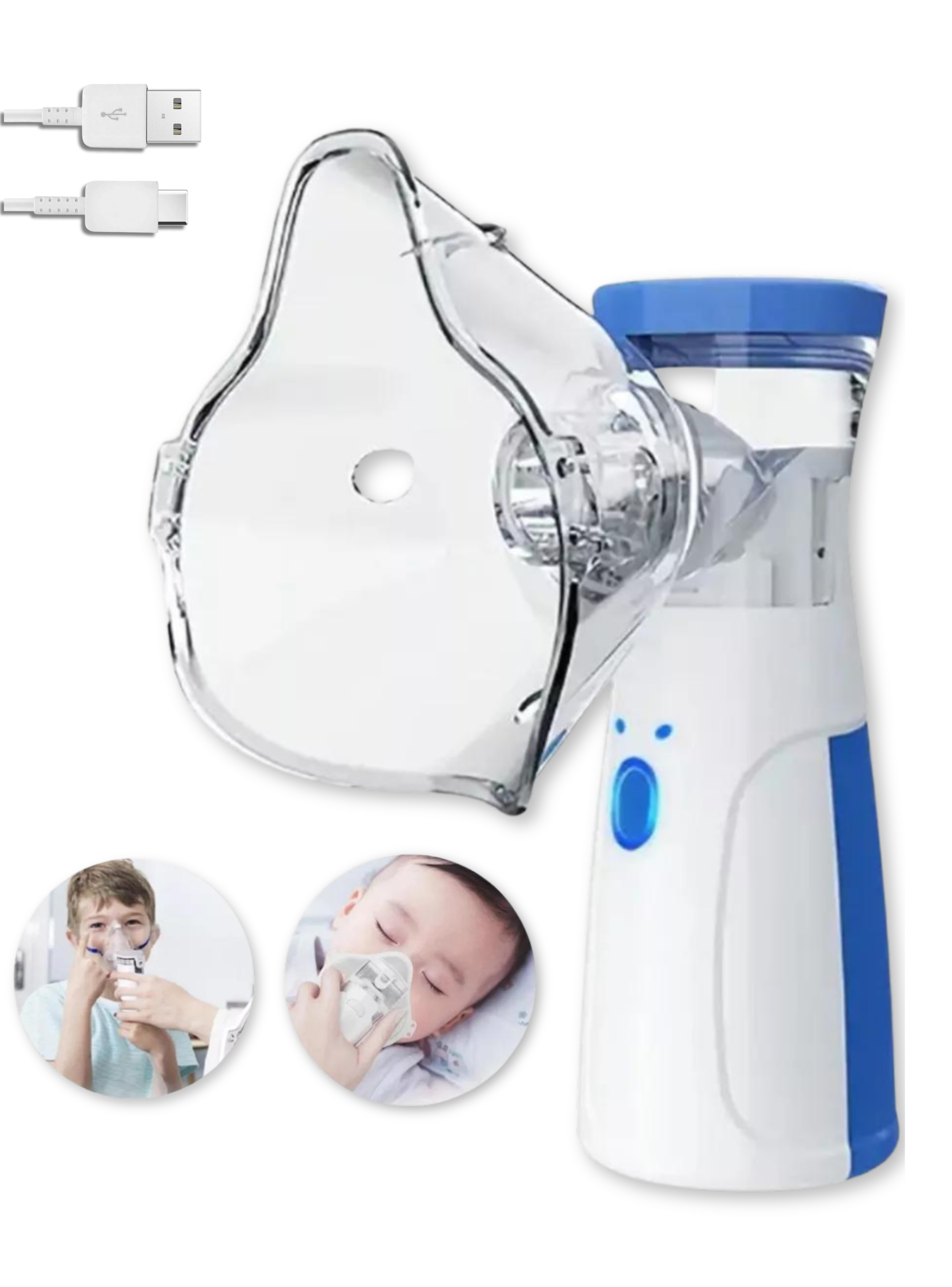 Nebulizador Inhalador Portátil Recargable USB Niño Adulto-0