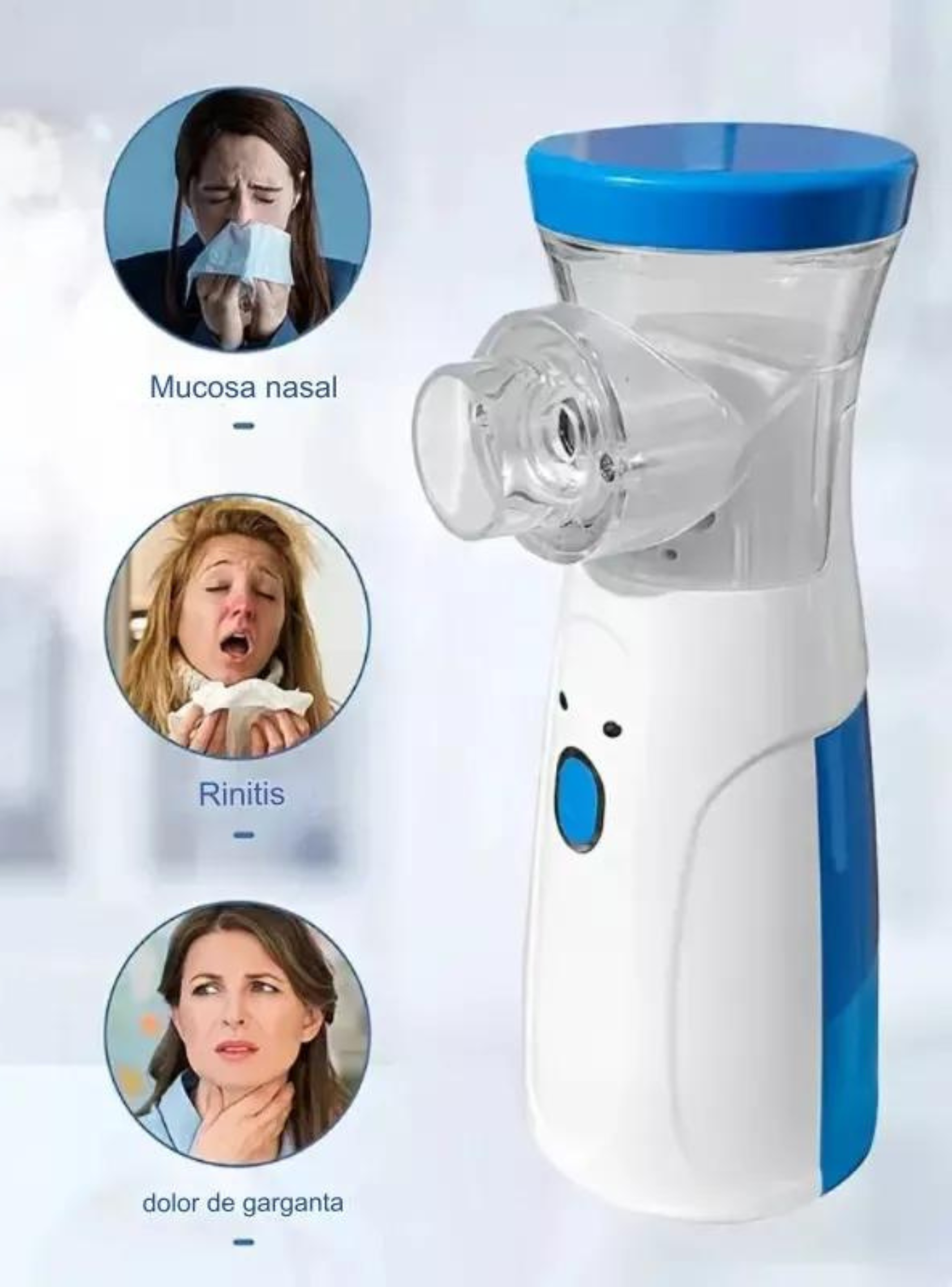Nebulizador Inhalador Portátil Recargable USB Niño Adulto-1