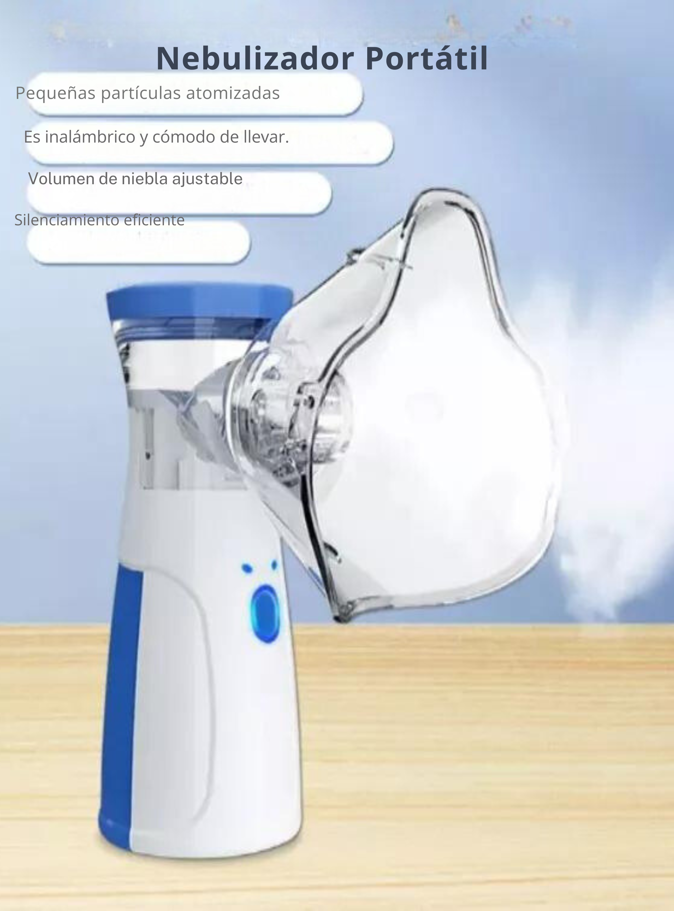 Nebulizador Inhalador Portátil Recargable USB Niño Adulto-3