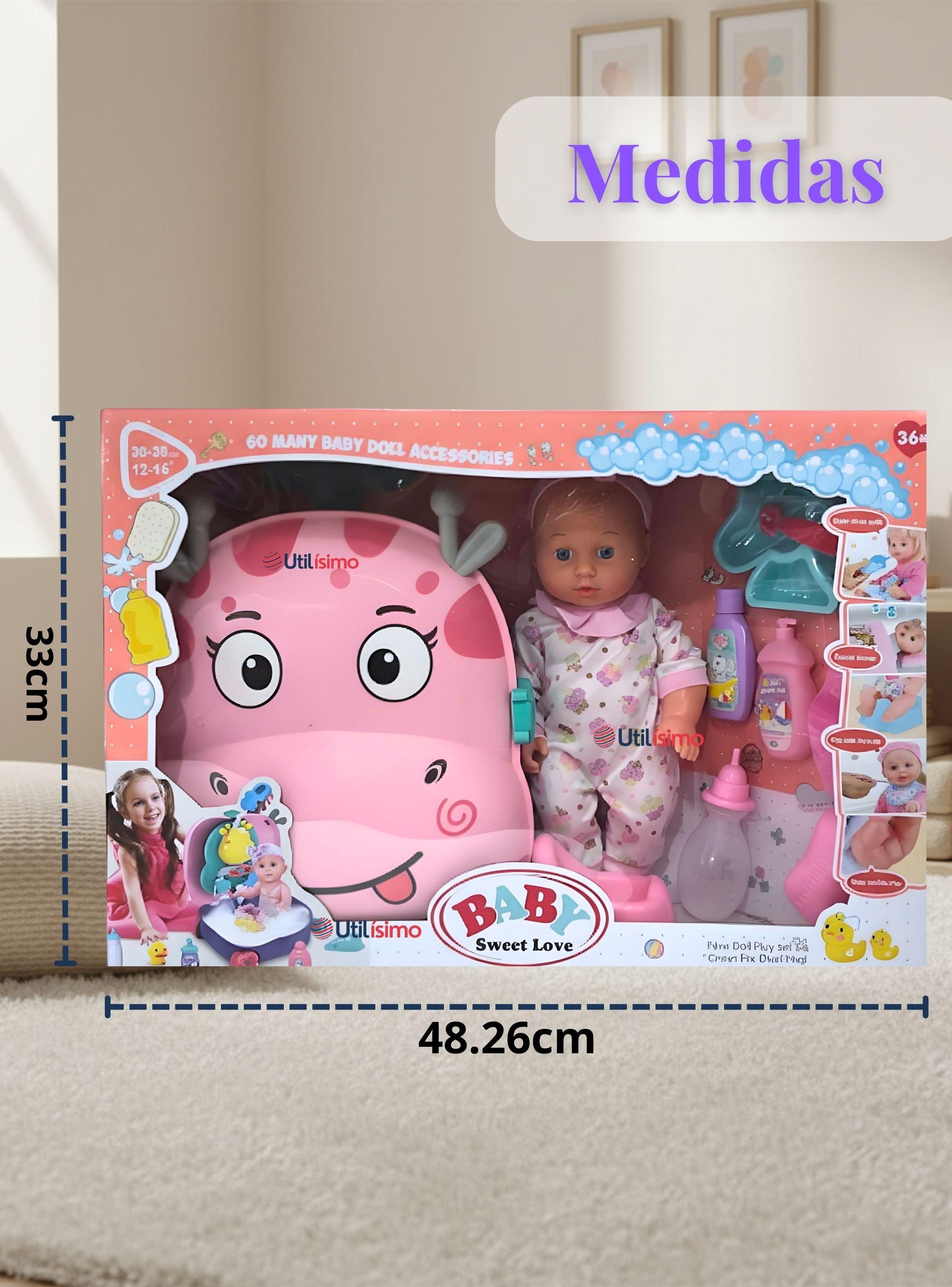 Muñeca Bebe Juguete Niña Set Para Baño Con Accesorios-3