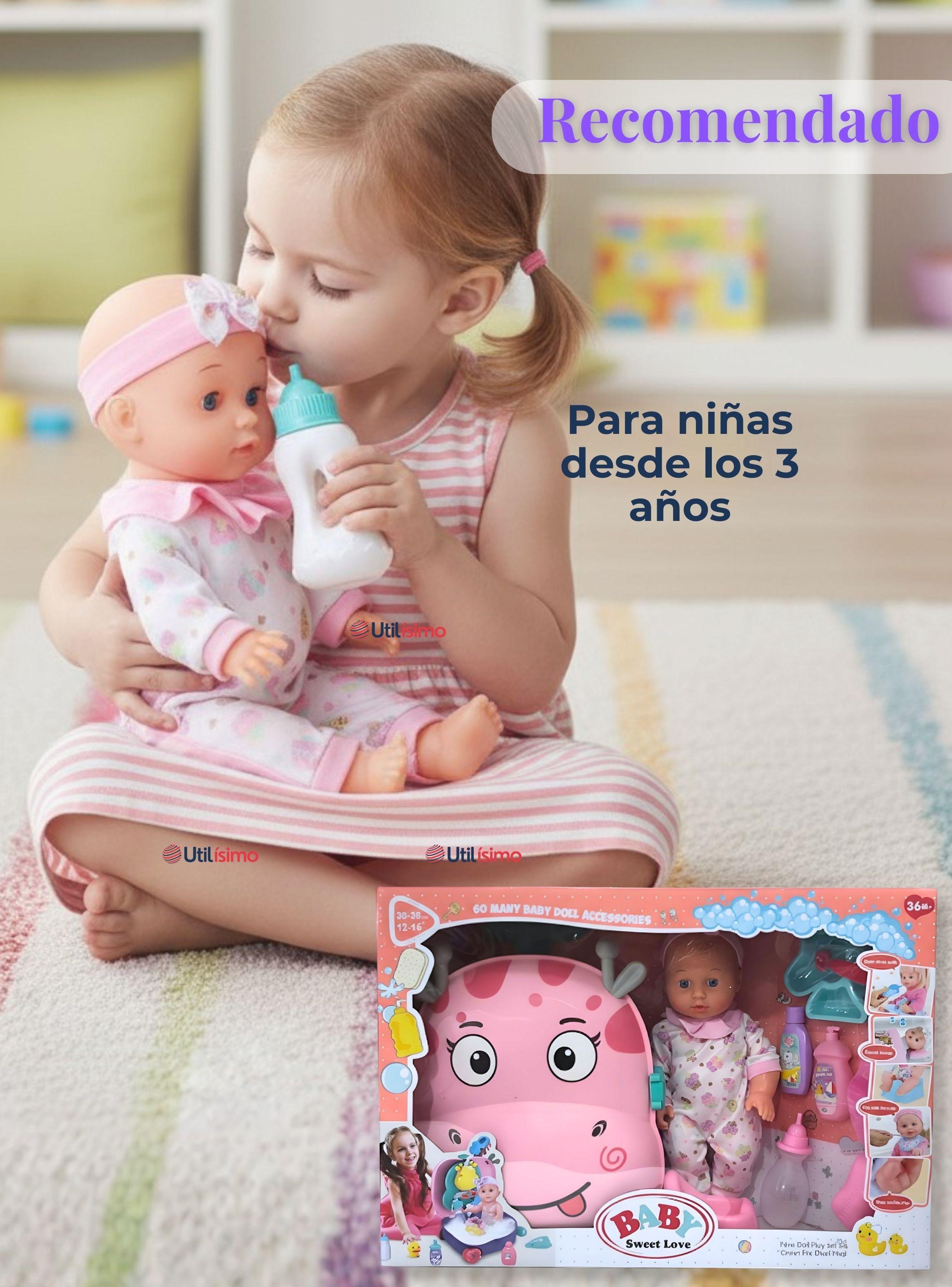 Muñeca Bebe Juguete Niña Set Para Baño Con Accesorios-4