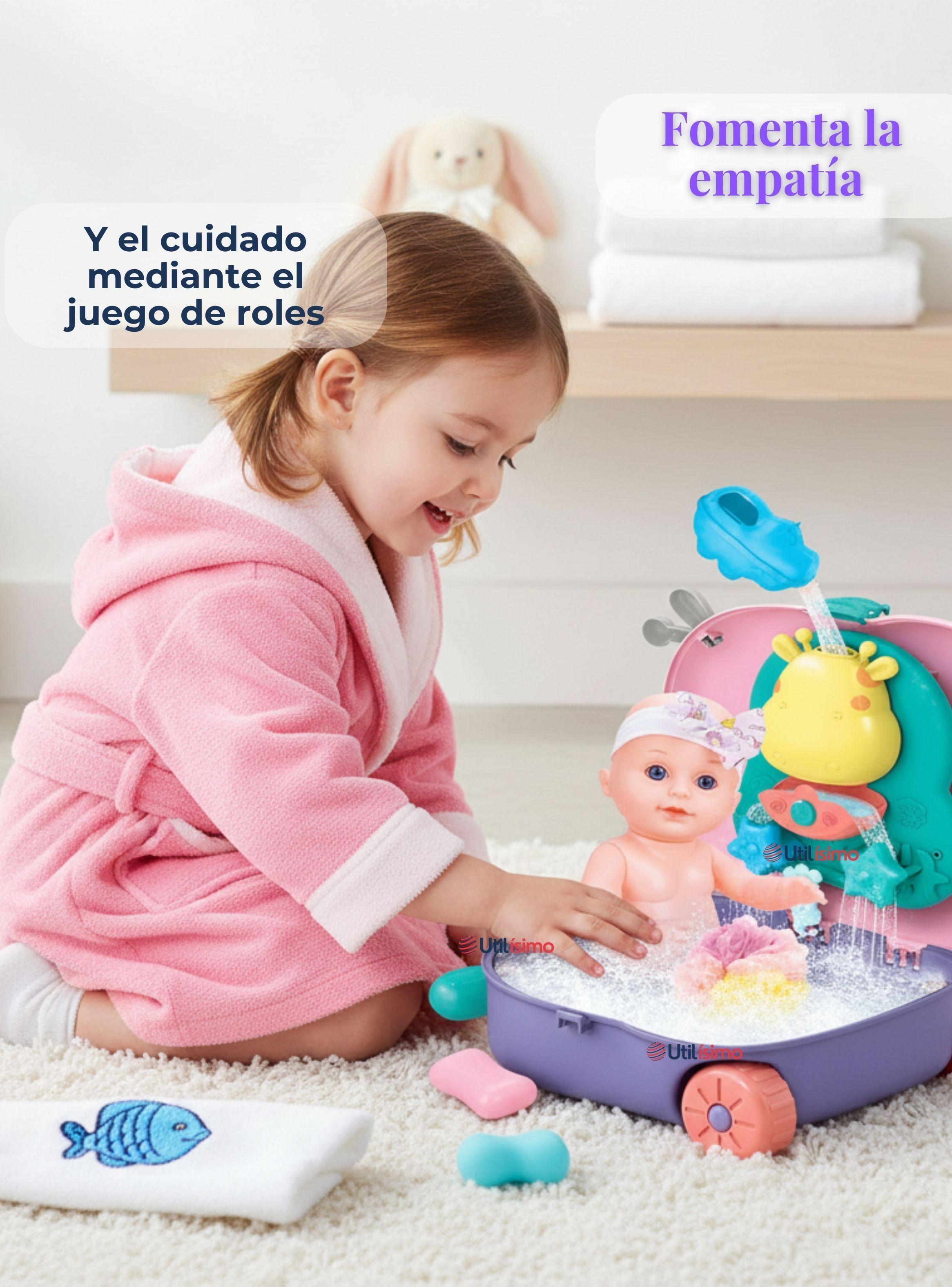 Muñeca Bebe Juguete Niña Set Para Baño Con Accesorios-7