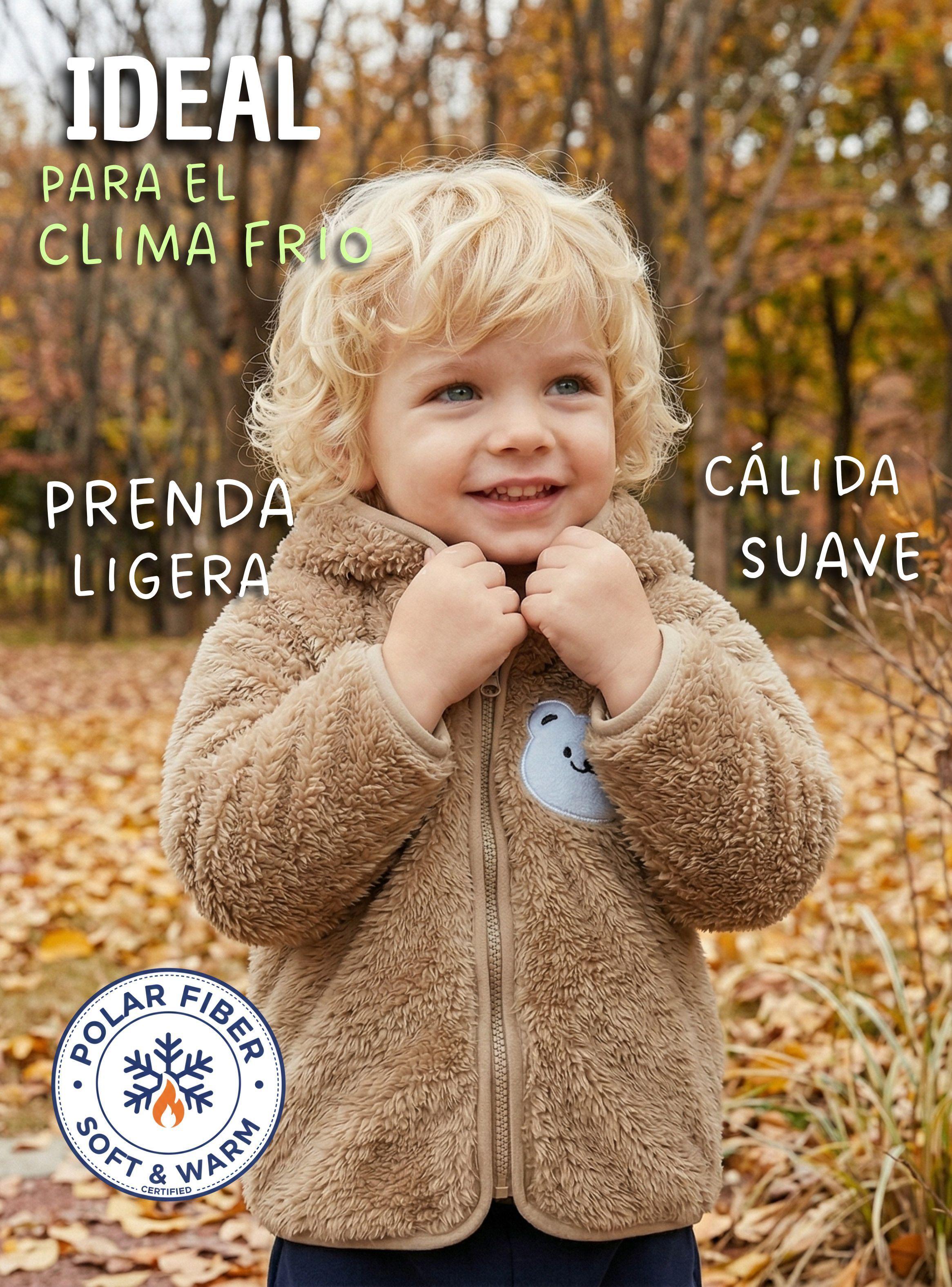 Chaqueta Polerón Con Capucha Forro Polar Bebe Niño Abrigo Invierno Brown Bear-7