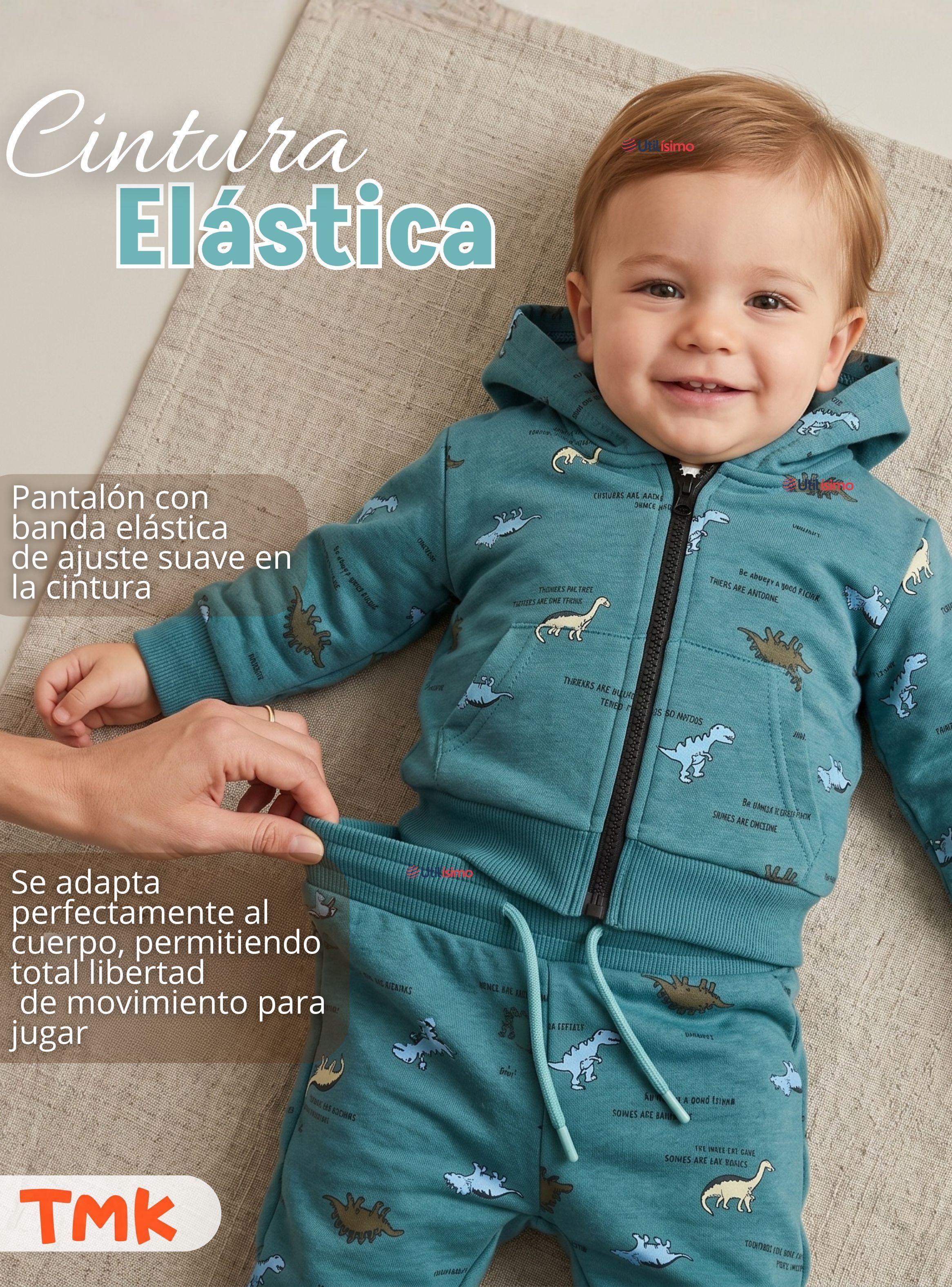 Conjunto Buzo Polerón Con Capucha 2 Piezas Bebé Niños Green Dinosaur-7