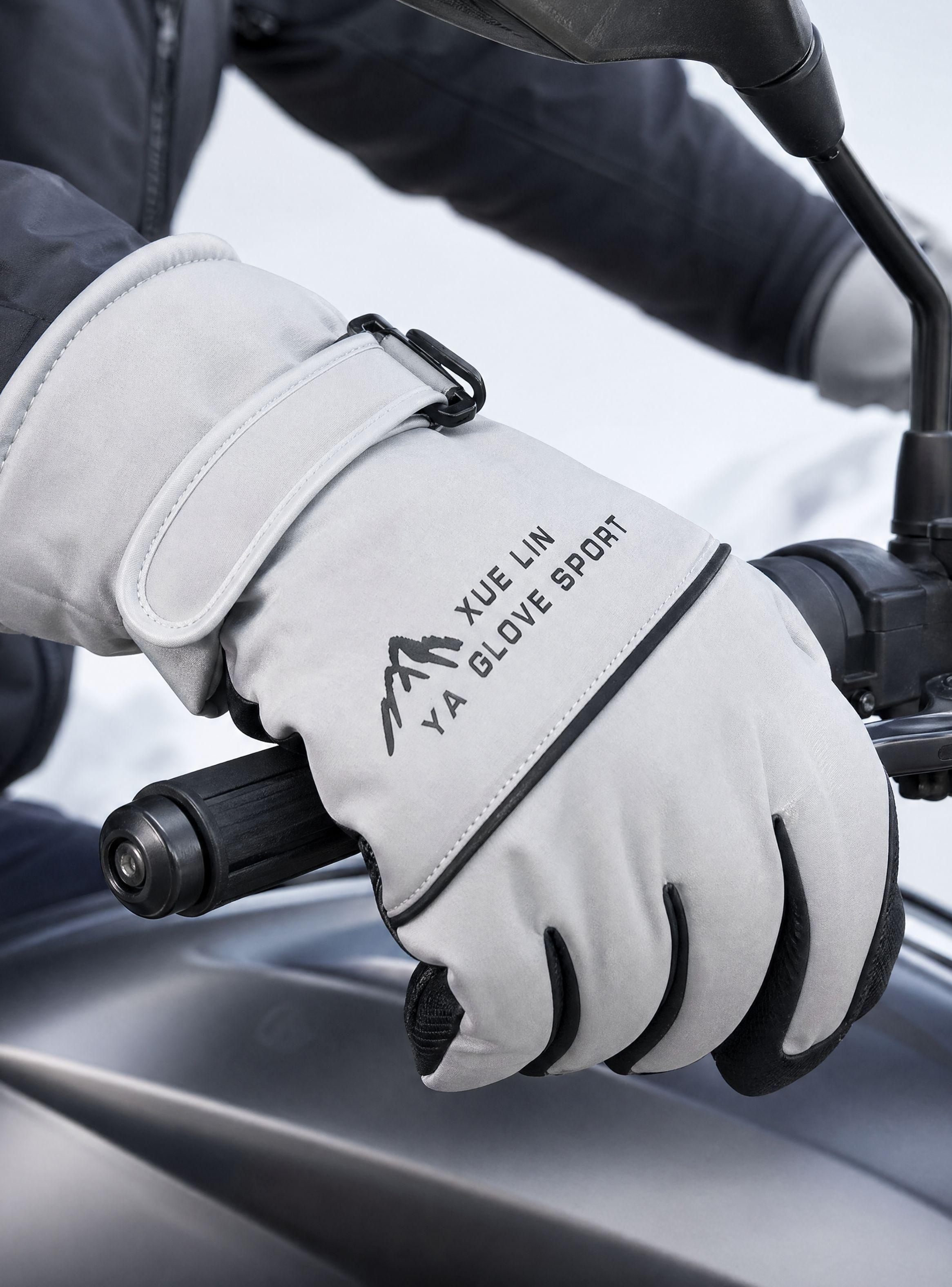 Guantes Para Moto Impermeablesde Touchscreen Antideslizantes Gris Térmicos-1