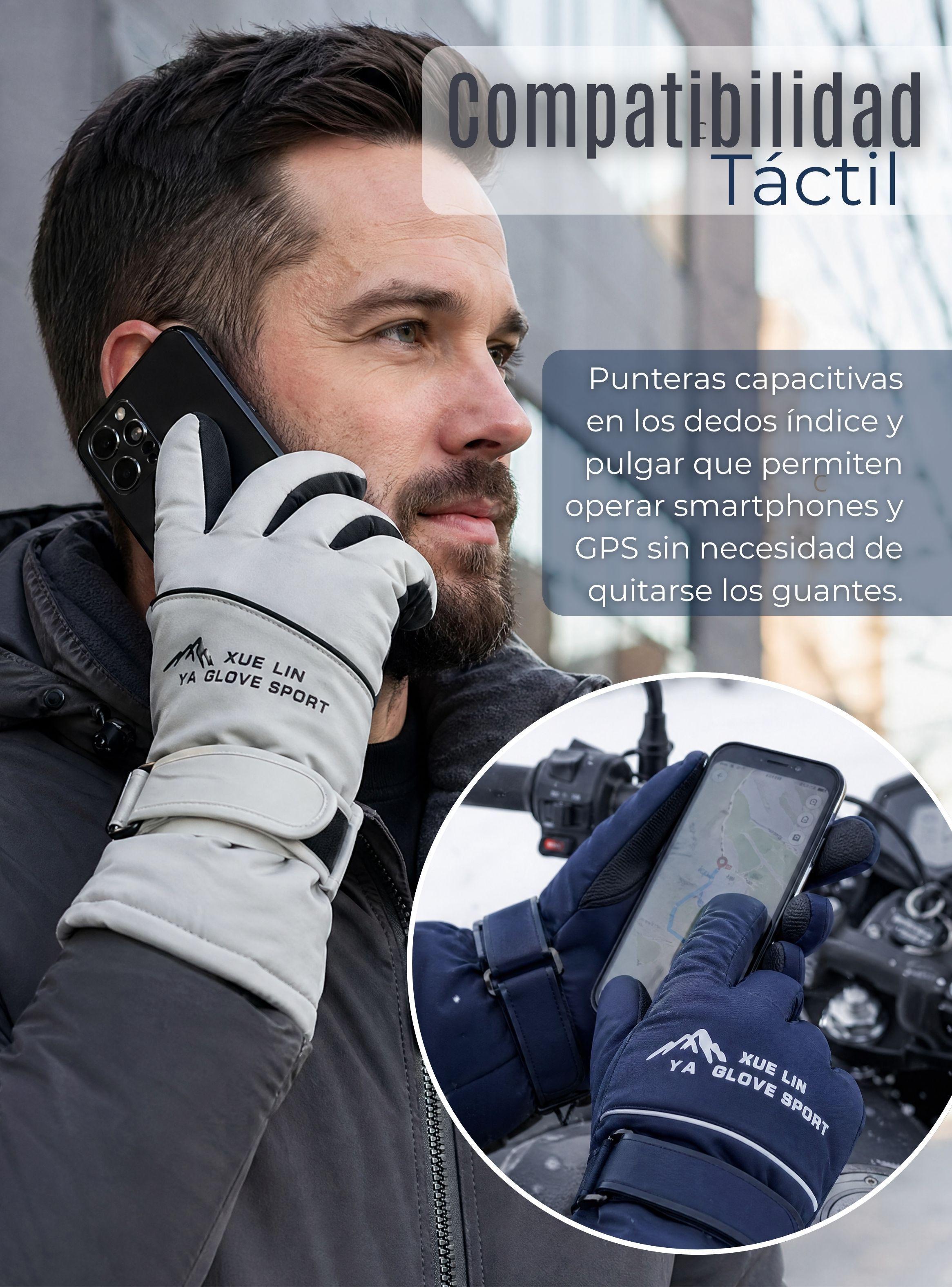 Guantes Para Moto Impermeablesde Touchscreen Antideslizantes Gris Térmicos-4