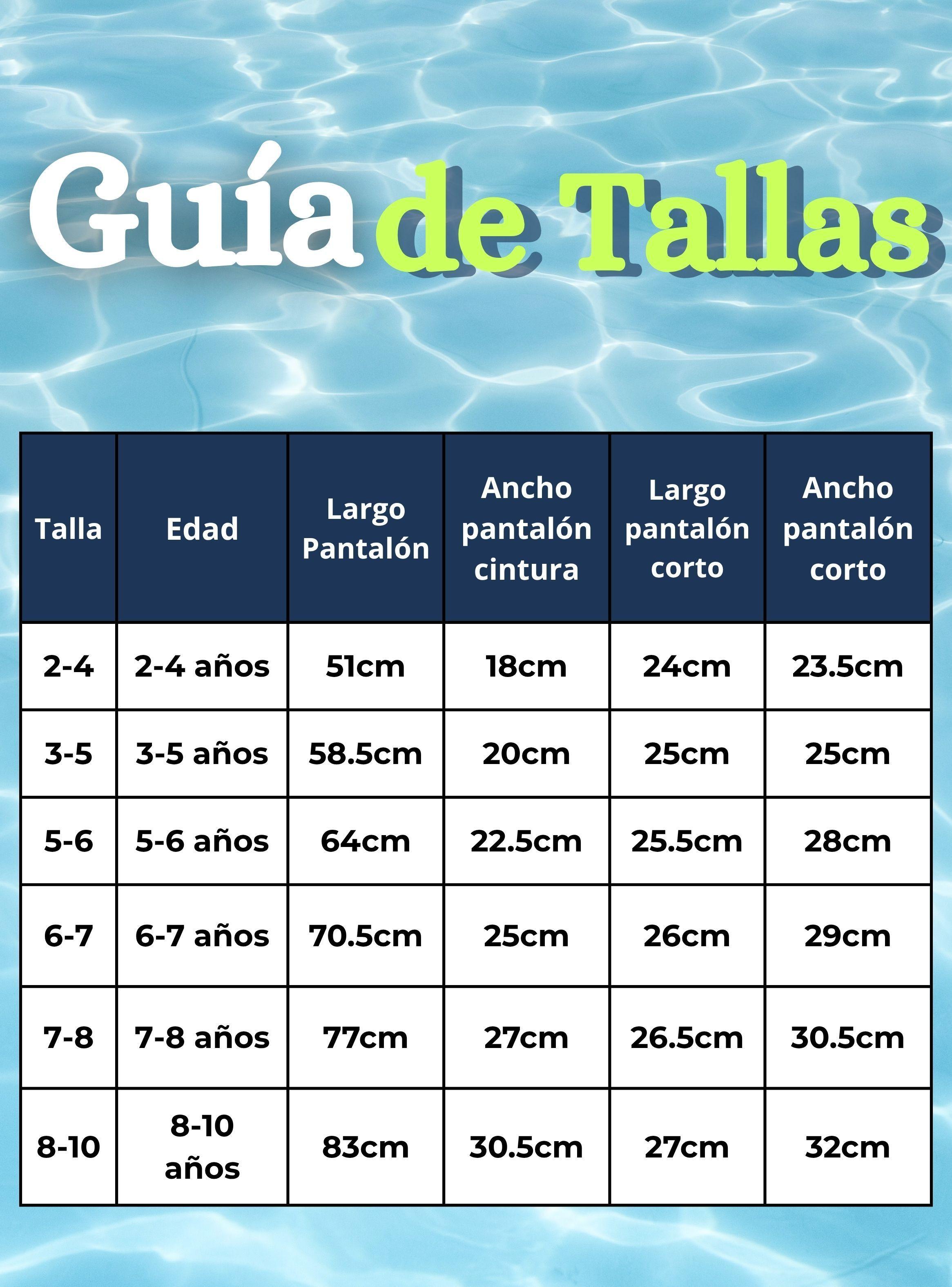 Traje De Baño Polera Manga Larga Pantalón Largo y Corto Niño de 3 a 11 Años Blue Surf-4
