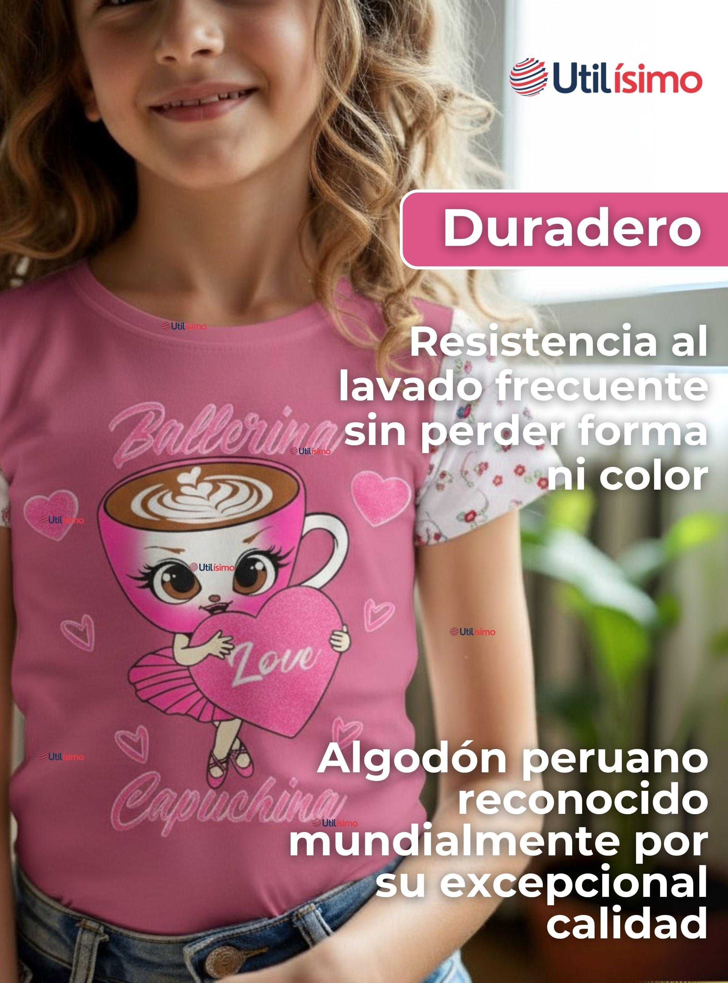 Polera Brainrots 100% Algodón Manga Corta Niñas Tralalero Rosado Oscuro-5