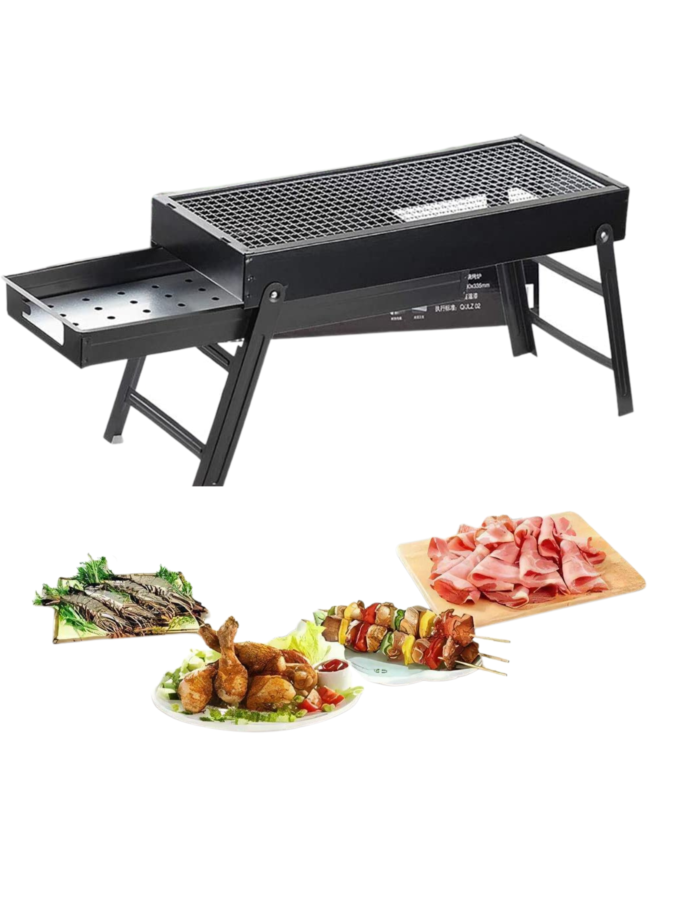 Parrilla a Carbón Plegable Barbacoa BBQ Asados Portátil-3