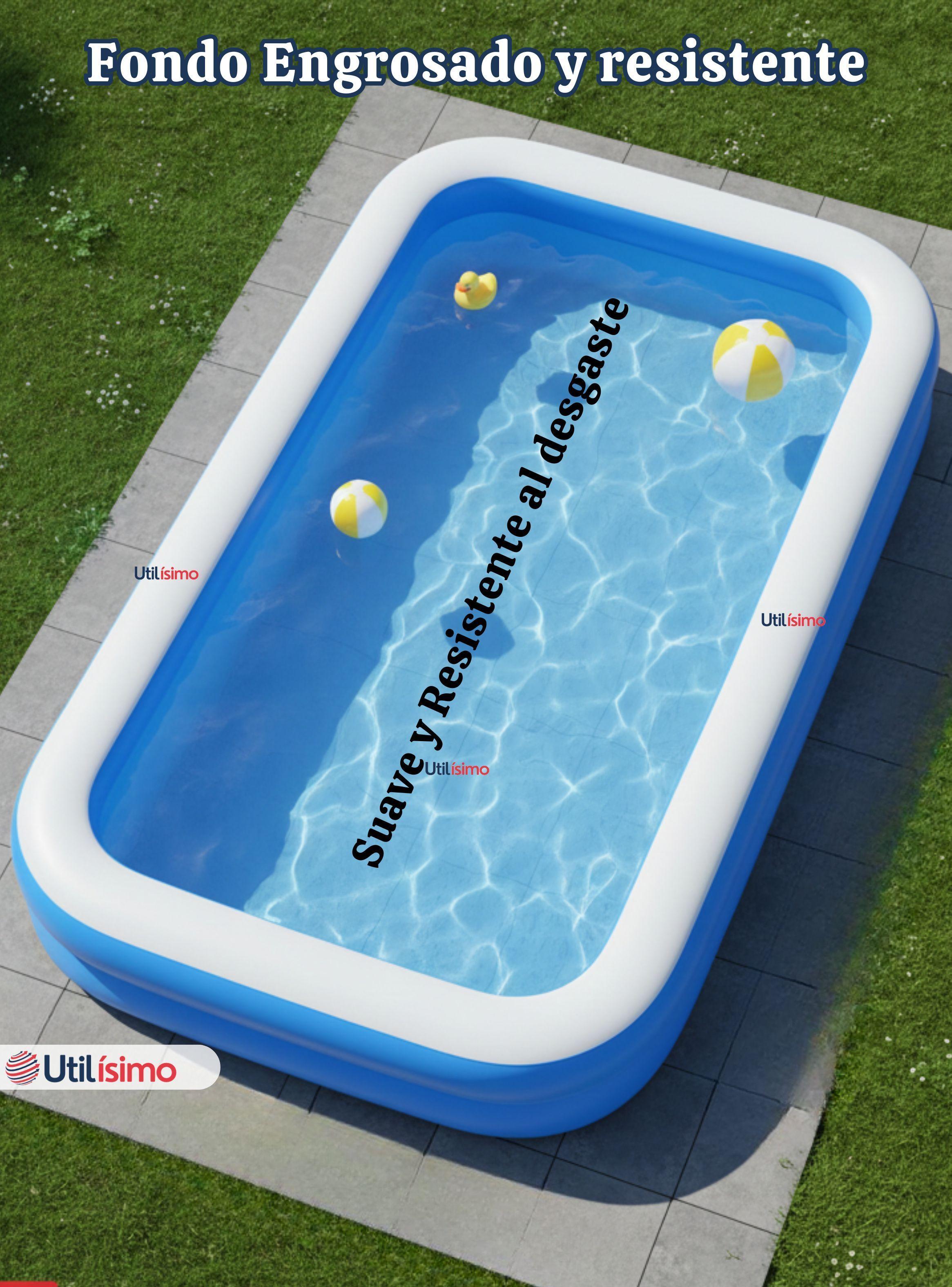 Piscina Inflable Rectangular 210x140x60 CM de Color Azul-7