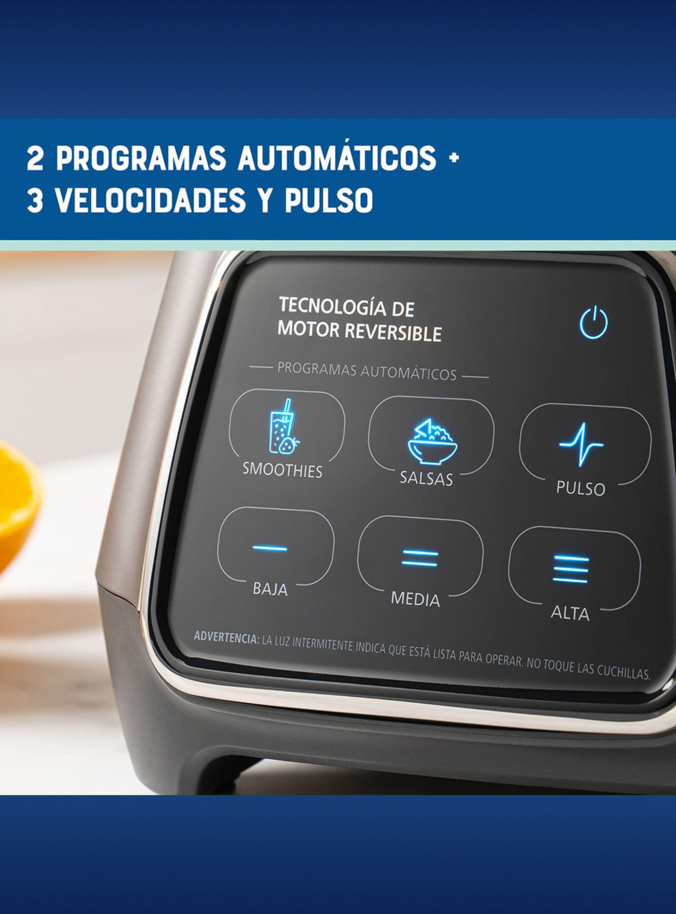 Licuadora Oster® programas automáticos con tecnología reversible, pantalla táctil y vaso BLend-N-Go -5